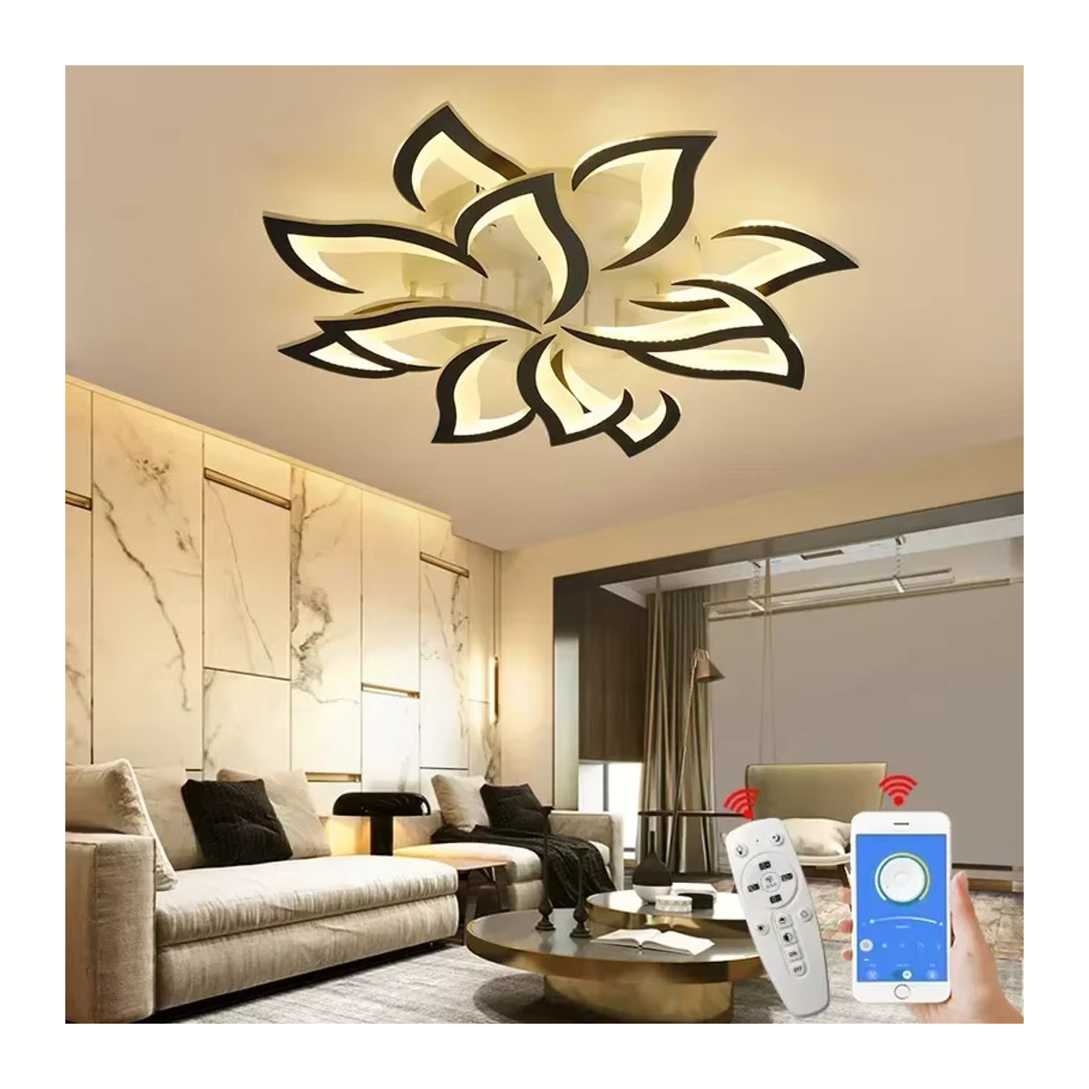 JIANKEXING LED Deckenlampe Nordic Modern aus Acryl in Weiß mit einstellbarer Helligkeit - Bild 3