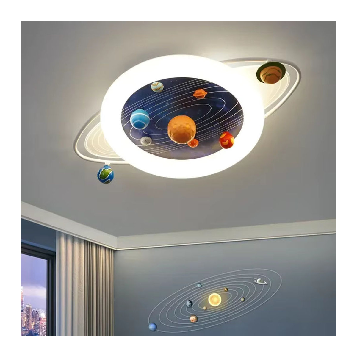JIANKEXING LED Kinder Deckenleuchte Cartoon Sternenhimmel Kronleuchter in Bunt - Bild 2