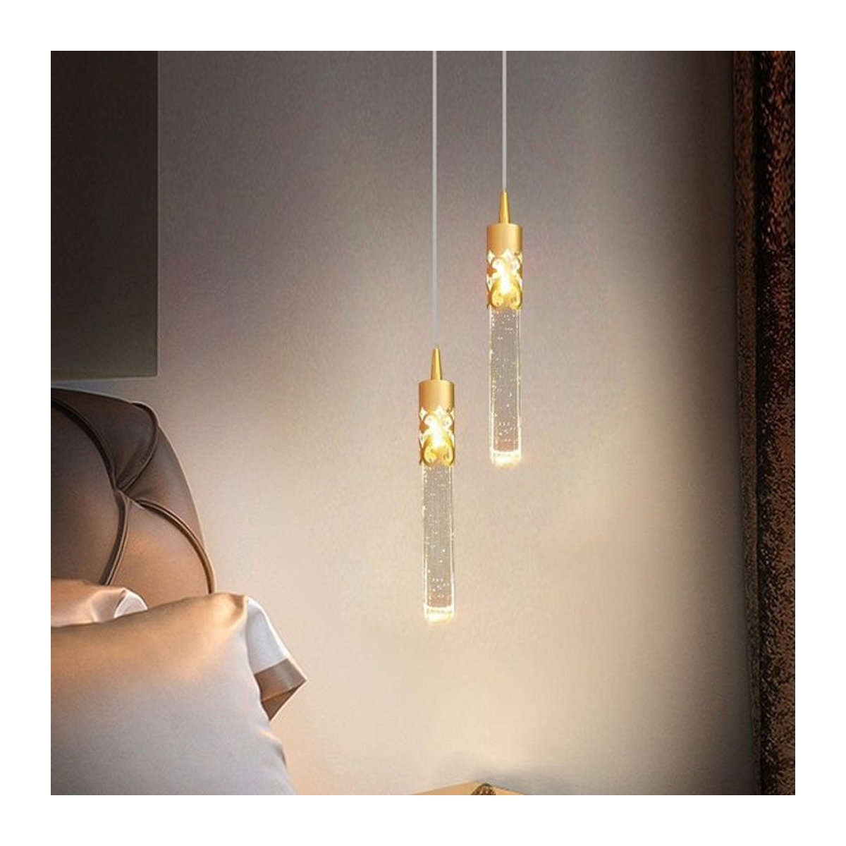 JIANKEXING LED Kristall Kronleuchter im skandinavischen Design aus Glas in Schwarz - Bild 1