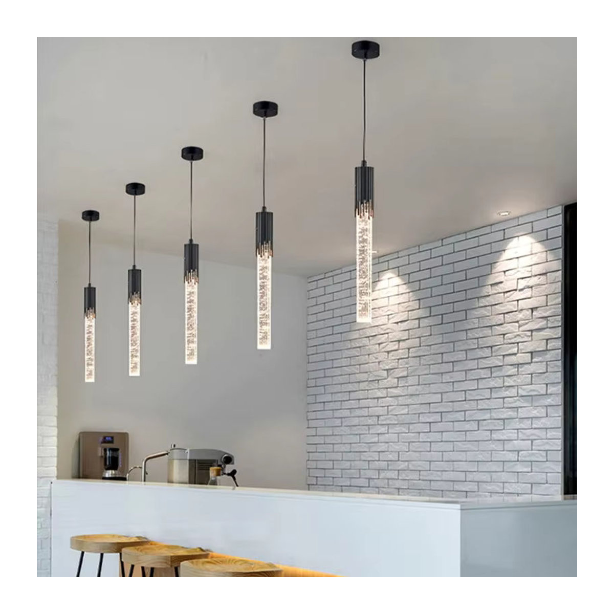 JIANKEXING LED Kristall Kronleuchter im skandinavischen Design aus Glas in Schwarz - Bild 2