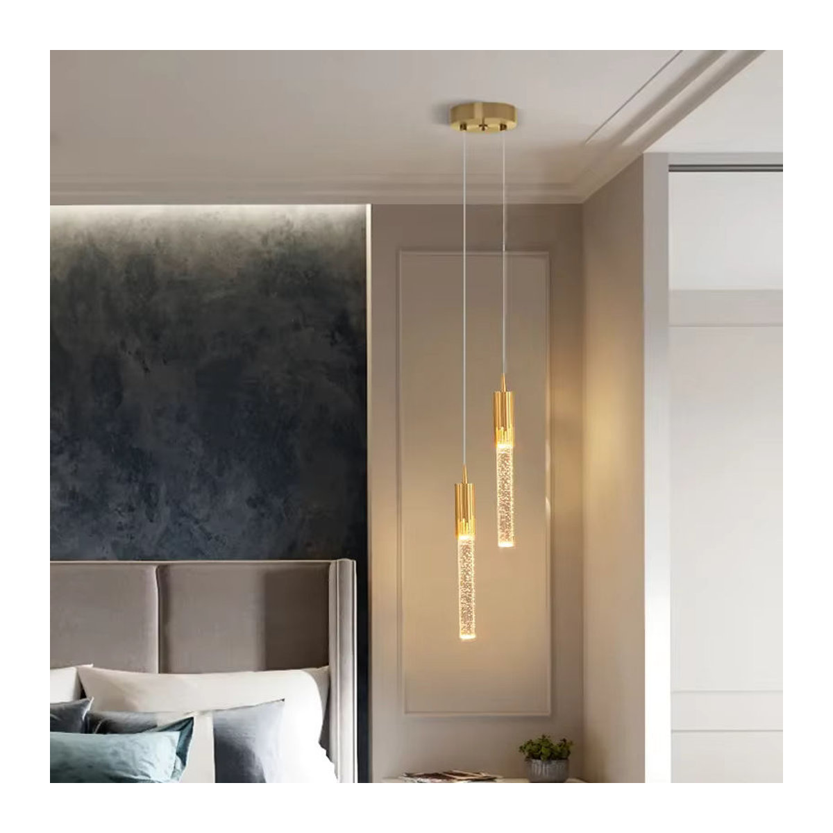 JIANKEXING LED Kristall Kronleuchter im skandinavischen Design aus Glas in Schwarz - Bild 3