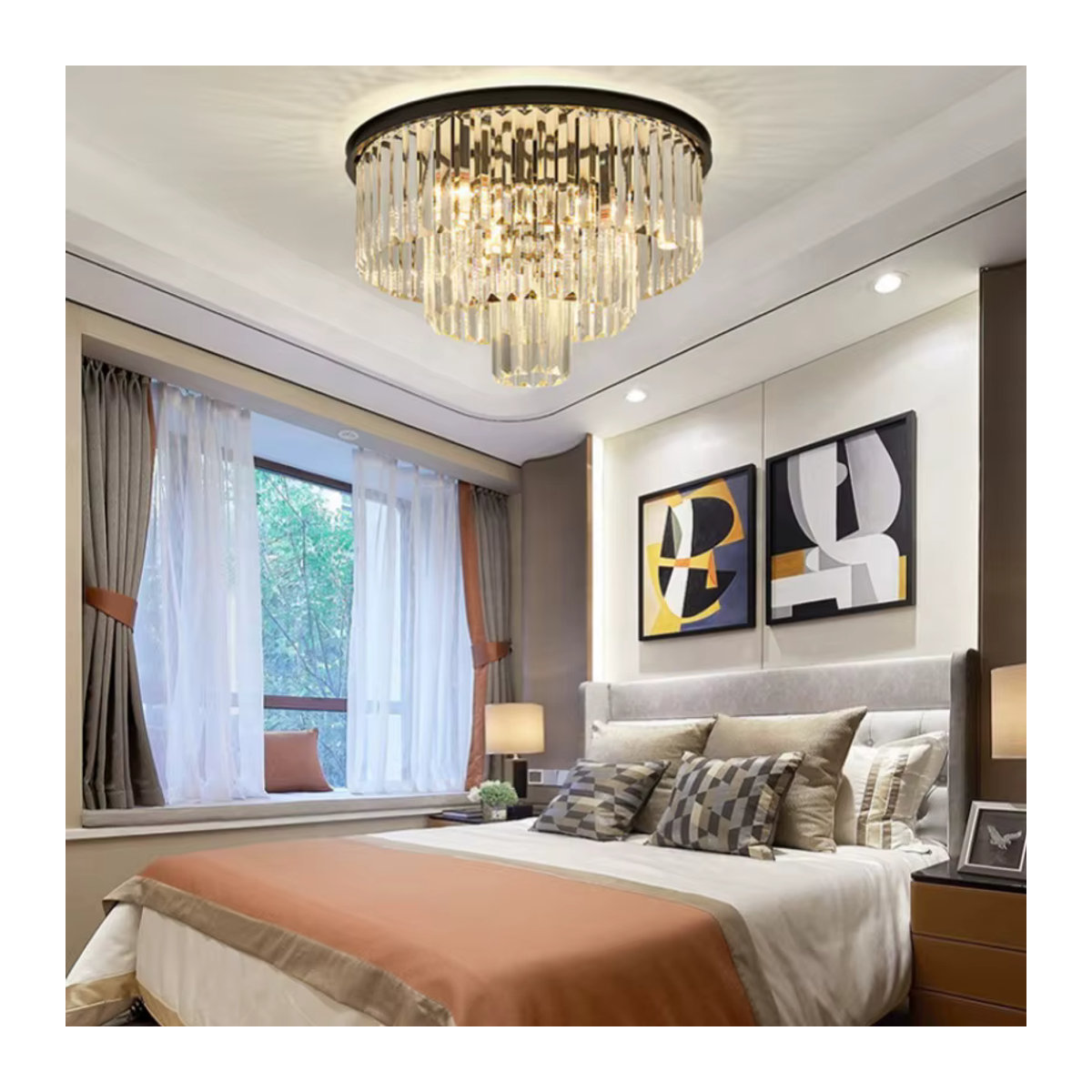 JIANKEXING LED Kristall Kronleuchter Modern in Chrom und Glas für Esszimmer, Schlafzimmer oder Hotel - Bild 2