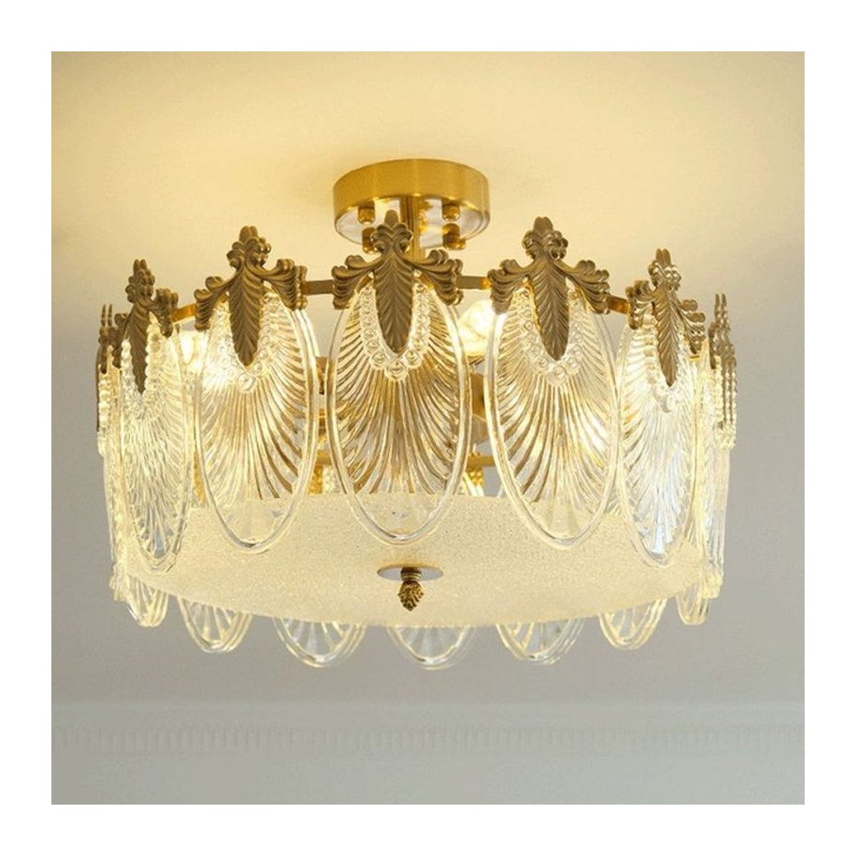 JIANKEXING LED Kronleuchter aus Glas in modernem Blatt-Pfau-Design für Wohnzimmer, Schlafzimmer und Hotel - Bild 1