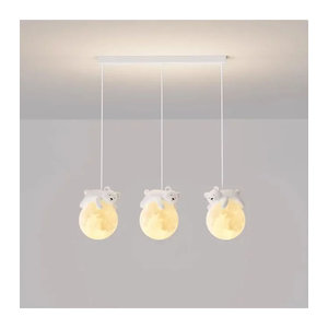 JIANKEXING LED Kronleuchter Bär in Weiß Modern Minimalistisch für Kinderzimmer und Schlafzimmer