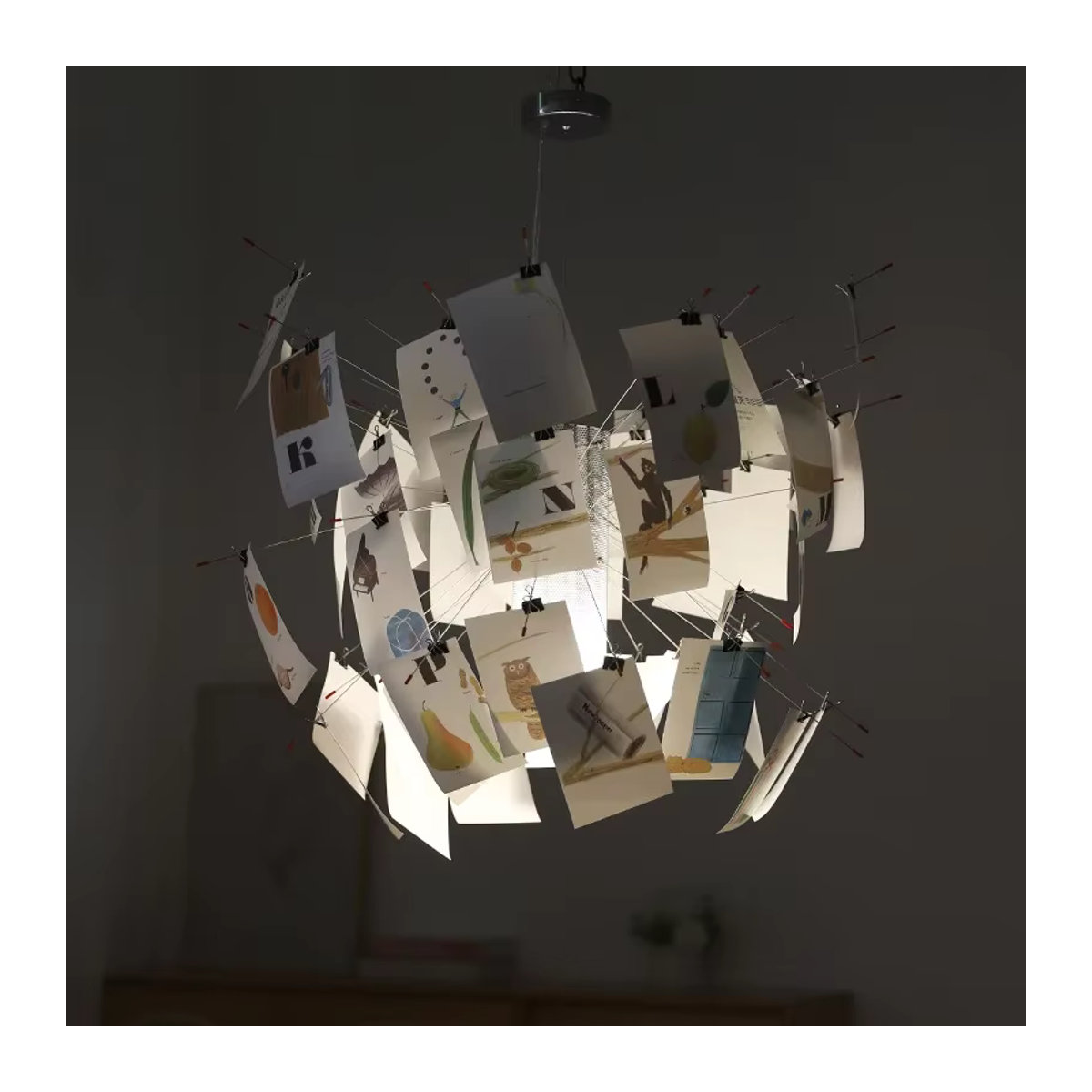 JIANKEXING LED Kronleuchter im französischen Stil aus buntem Papier für Wohnzimmer und Schlafzimmer - Bild 3