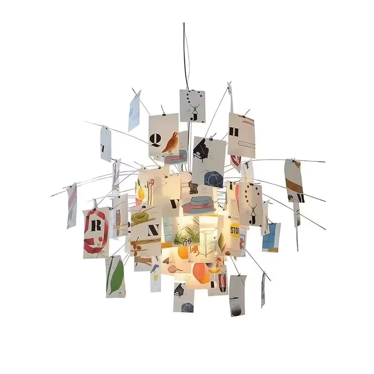 JIANKEXING LED Kronleuchter im französischen Stil aus buntem Papier für Wohnzimmer und Schlafzimmer - Bild 6