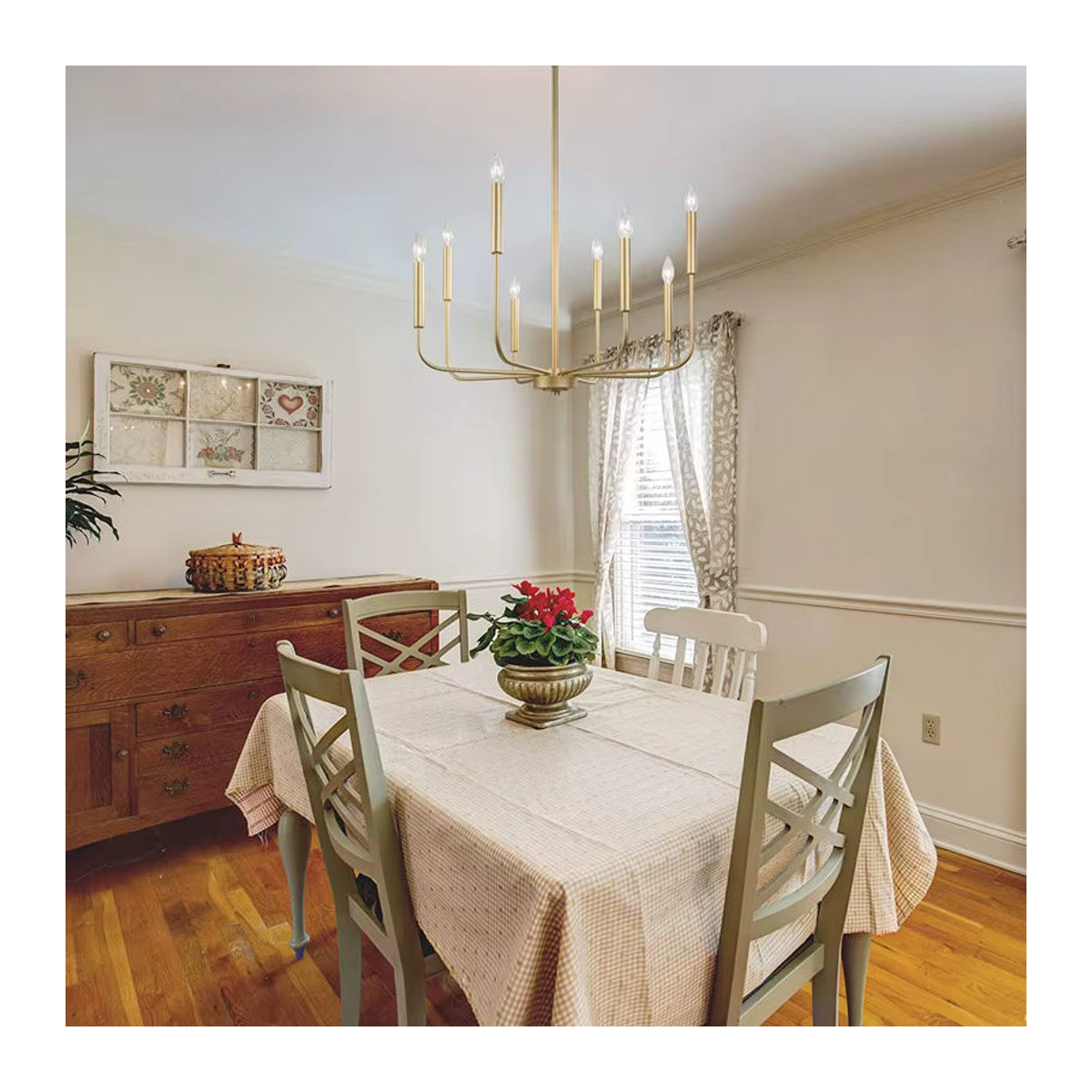 JIANKEXING LED Kronleuchter im modernen amerikanischen Stil aus Metall für Wohnzimmer, Restaurant und Schlafzimmer - Bild 2