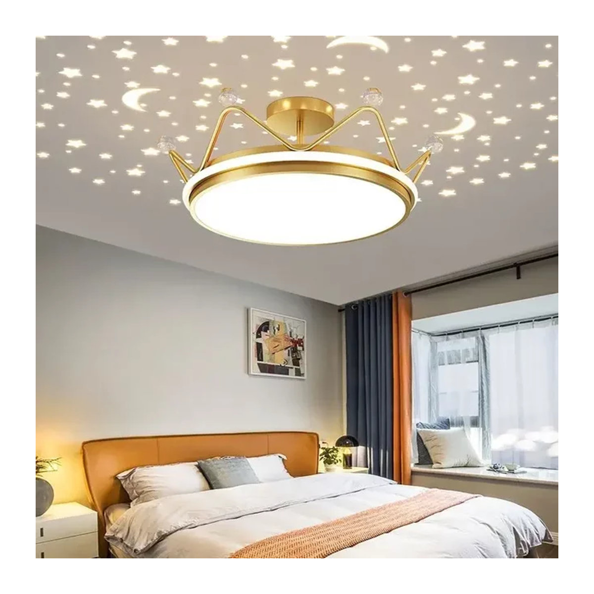 JIANKEXING LED Kronleuchter im modernen Cartoon-Design für Kinderzimmer und Schlafzimmer, bunt - Bild 1