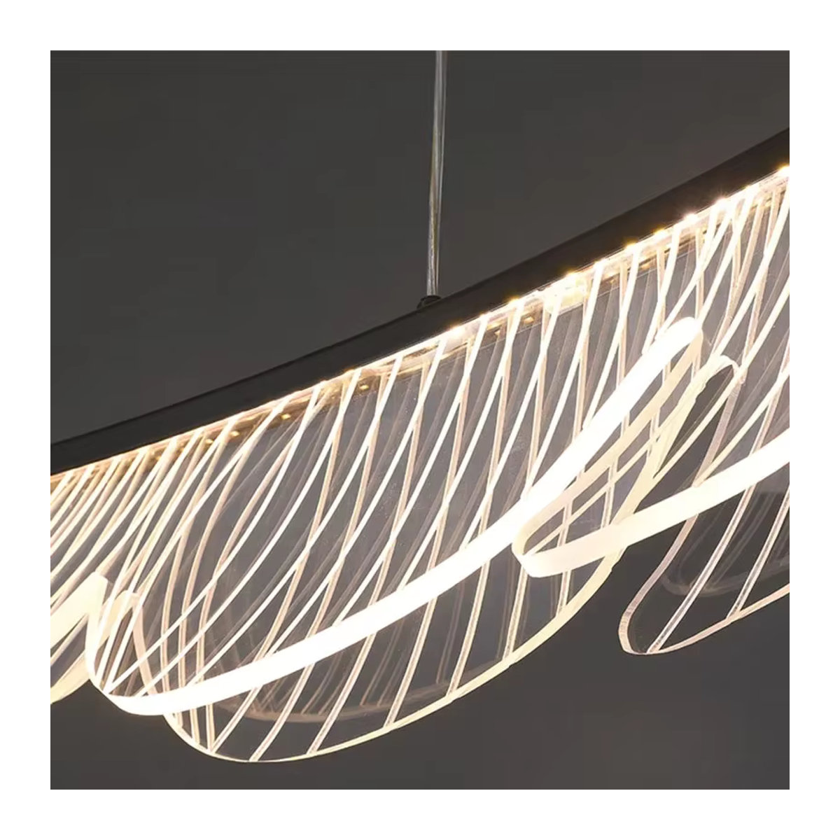 JIANKEXING LED Kronleuchter in Weiß mit modernem Feder-Vogel-Design aus Acryl als kreative Kunst-Dekoration für Wohnzimmer, Restaurant oder Hotel Lobby - Bild 4