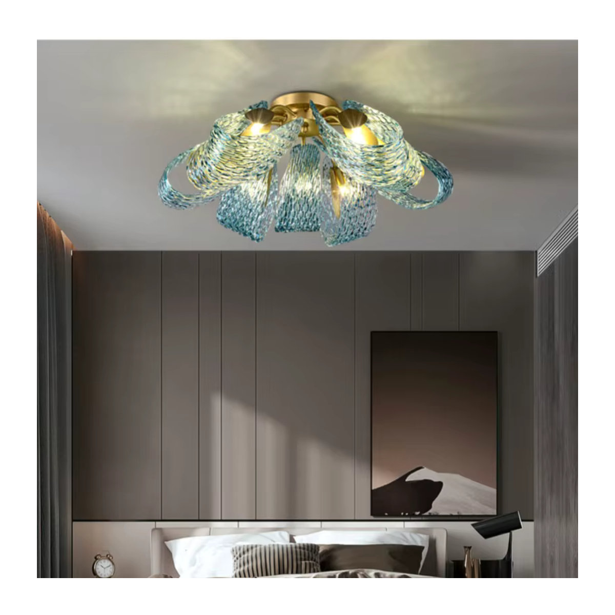 JIANKEXING LED Pendelleuchte aus blauem Glas im modernen Design - Bild 2
