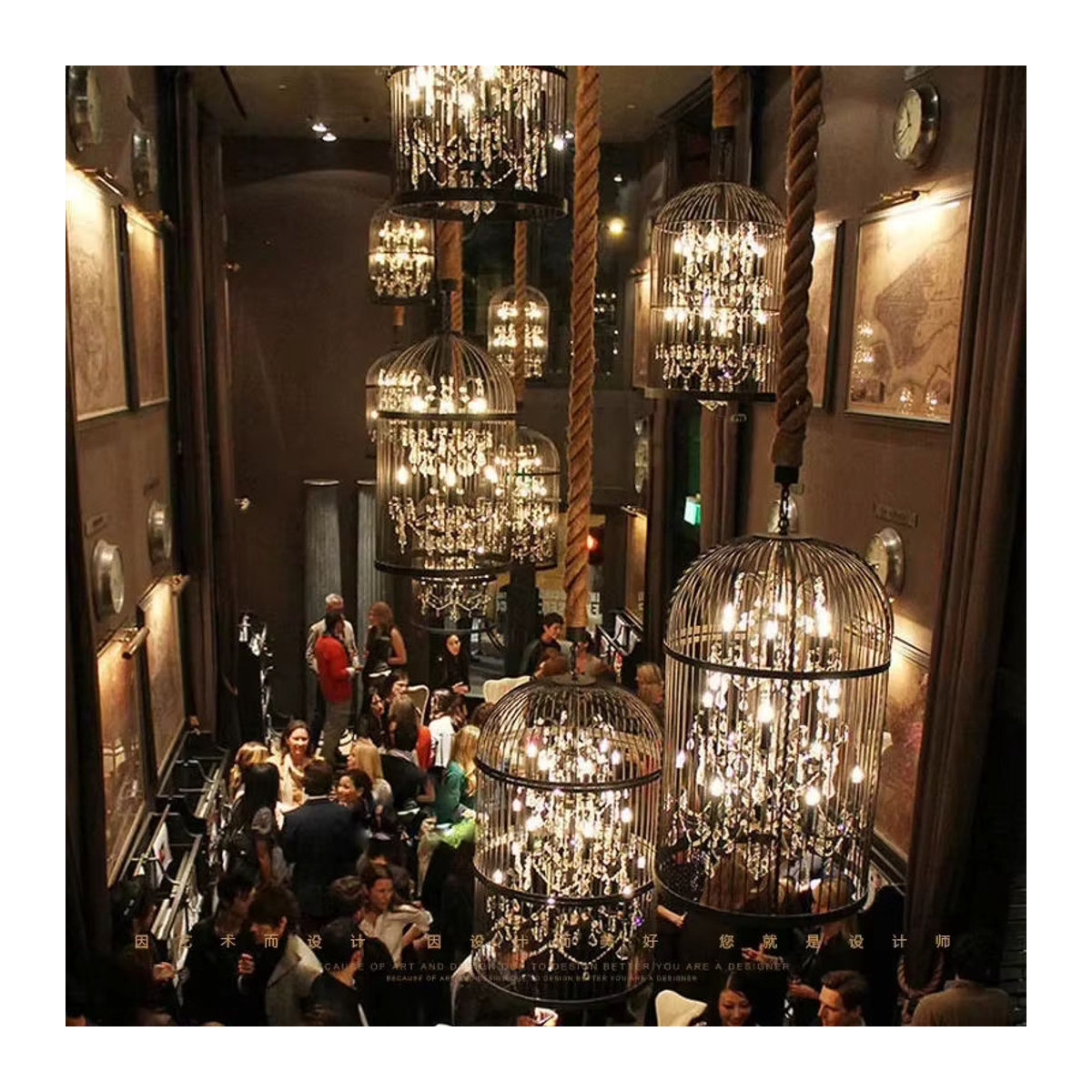 JIANKEXING LED-Pendelleuchte im amerikanischen Retro-Stil aus Metall und Glas in Schwarz - Bild 3