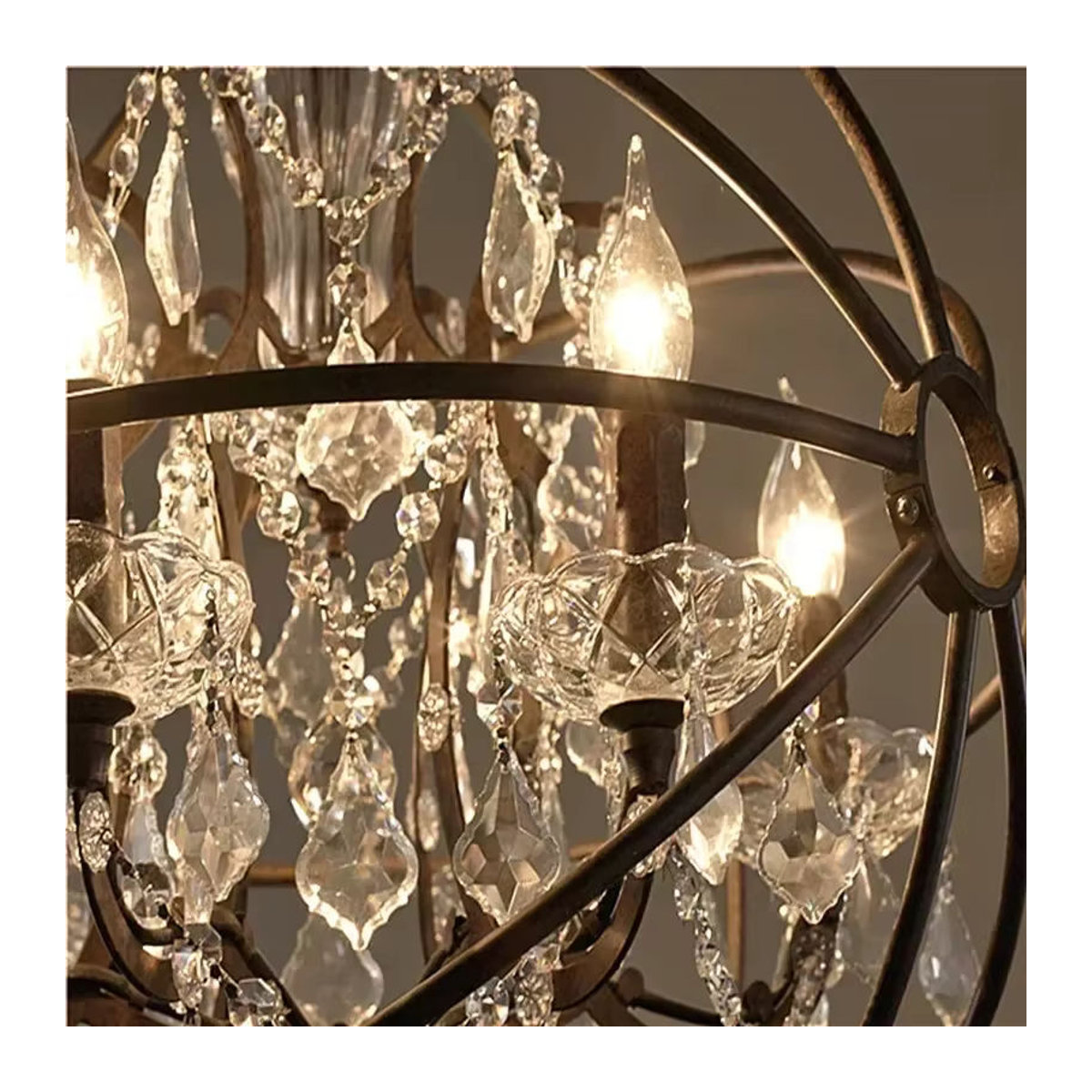 JIANKEXING LED-Pendelleuchte im amerikanischen Retro-Stil aus Metall und Glas in Schwarz - Bild 4