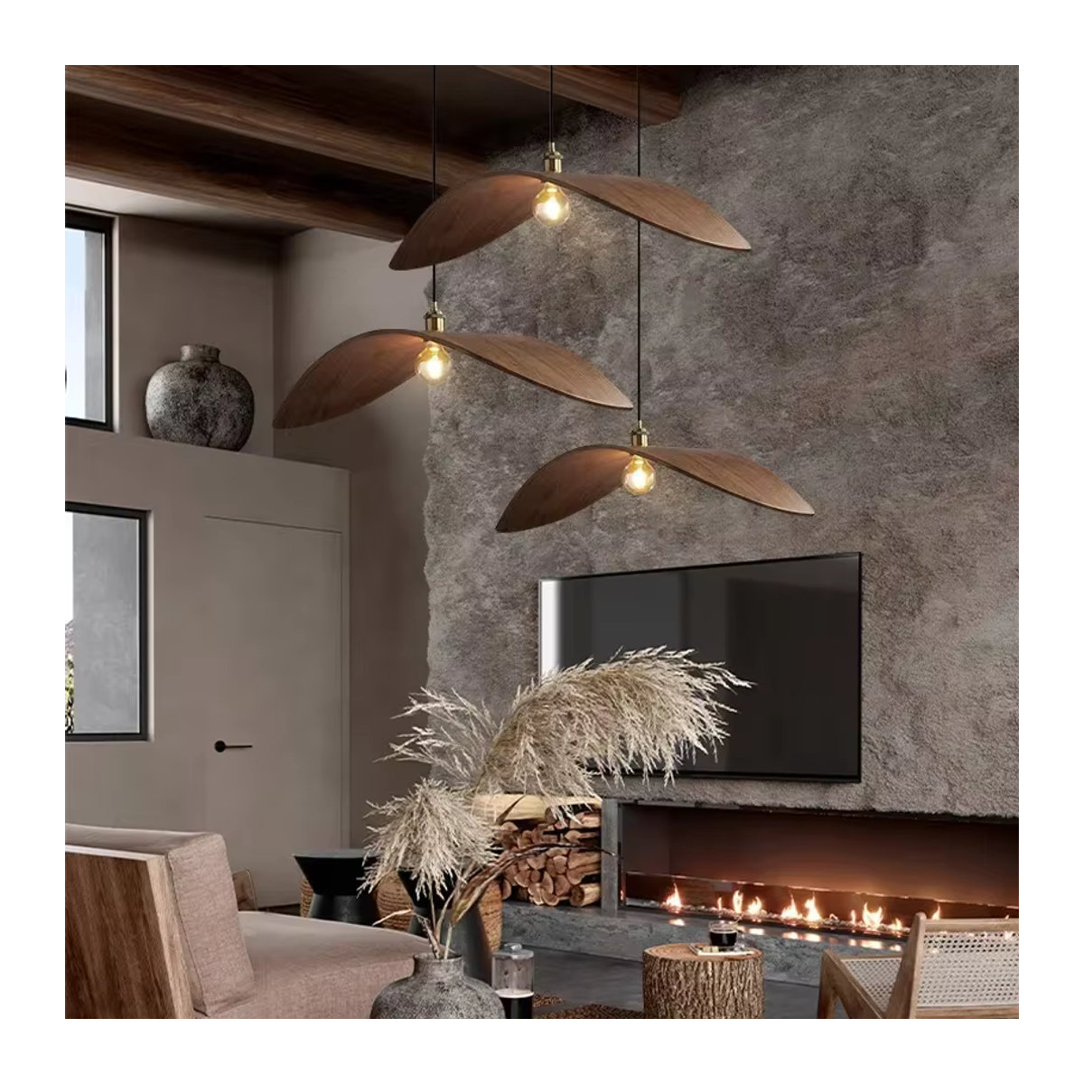 JIANKEXING LED-Pendelleuchte in Walnuss im modernen minimalistischen Retro-Design - Bild 2