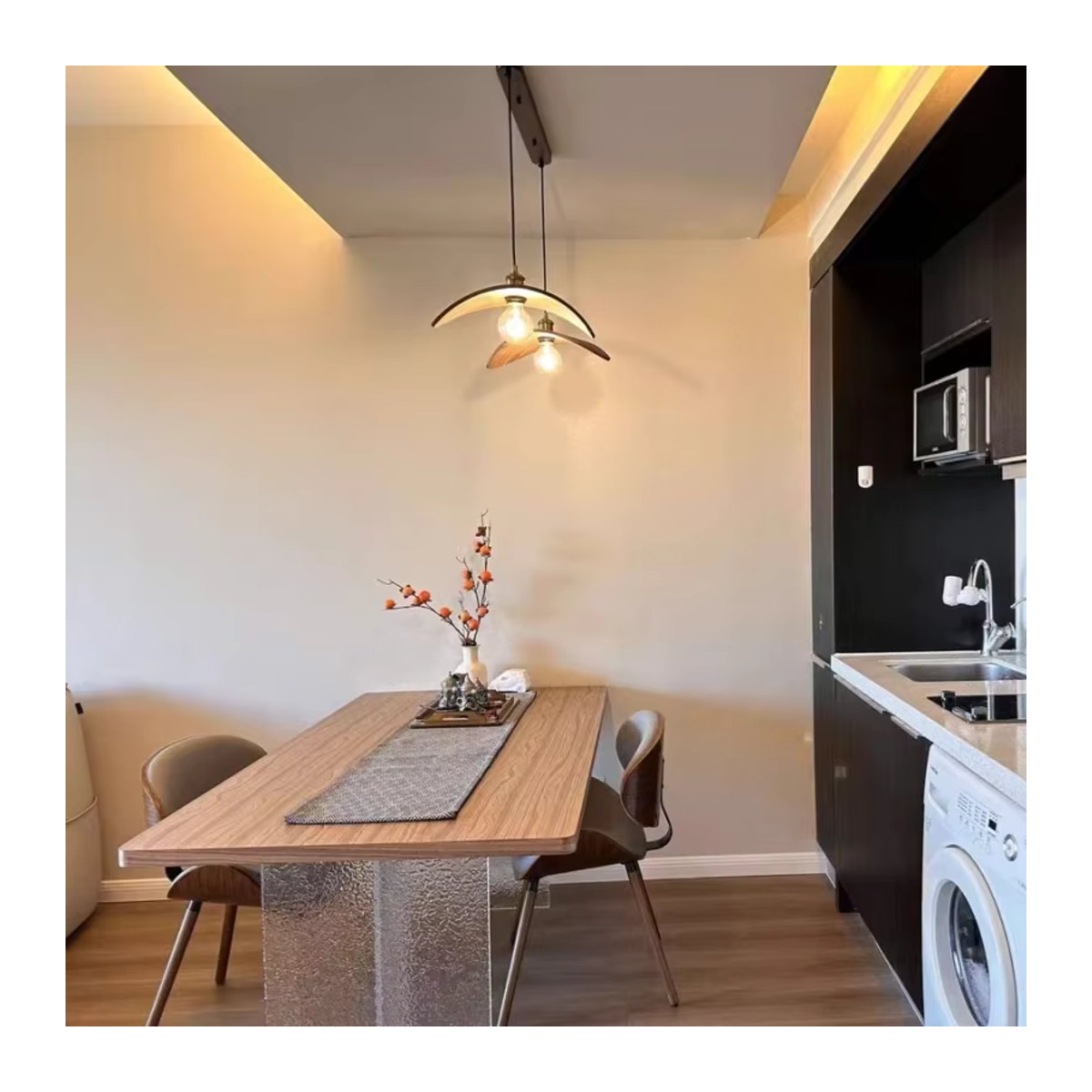 JIANKEXING LED-Pendelleuchte in Walnuss im modernen minimalistischen Retro-Design - Bild 3
