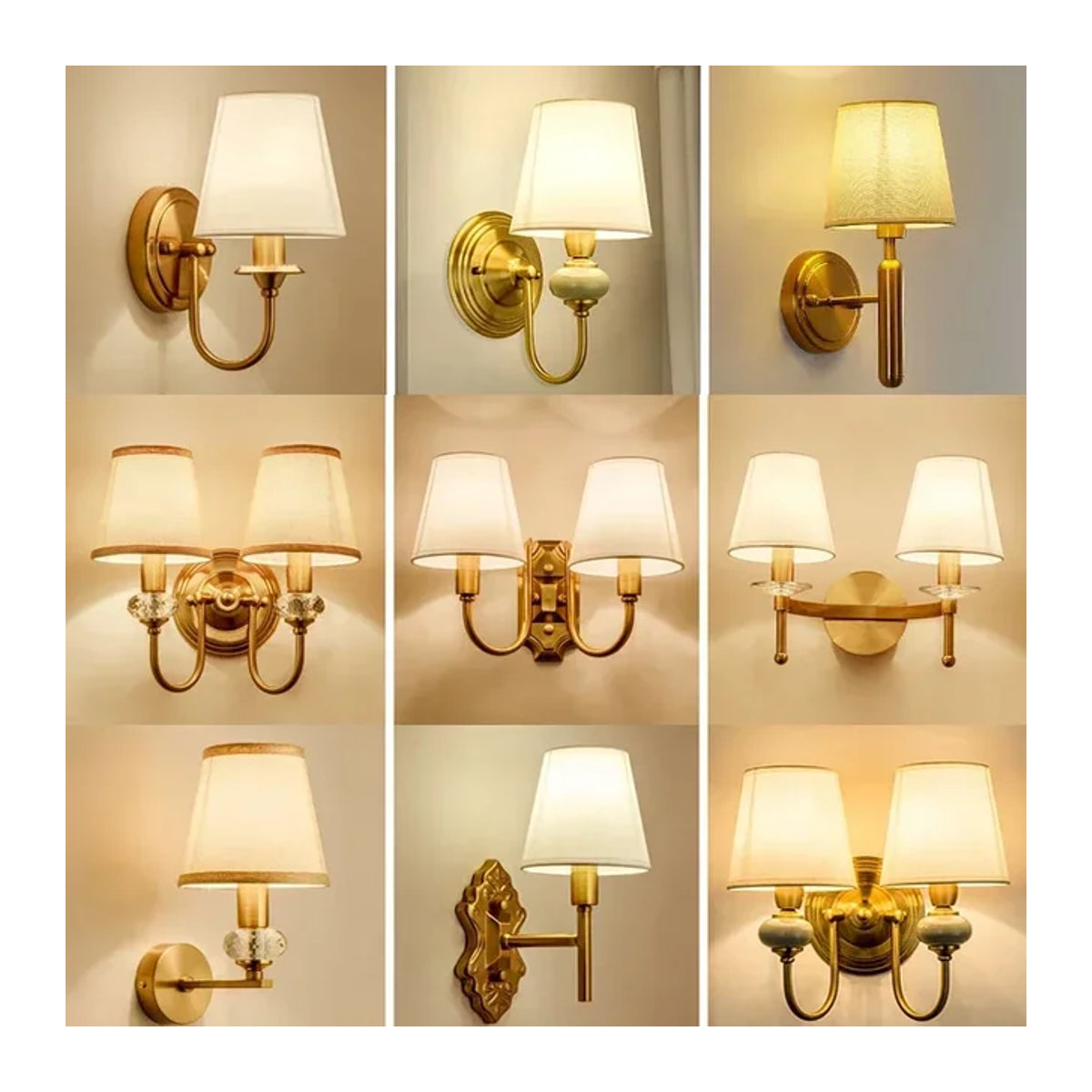 JIANKEXING LED Wandleuchte in Kupfer-Optik mit farbigem Licht im europäischen Stil für Wohnzimmer und Schlafzimmer - Bild 1