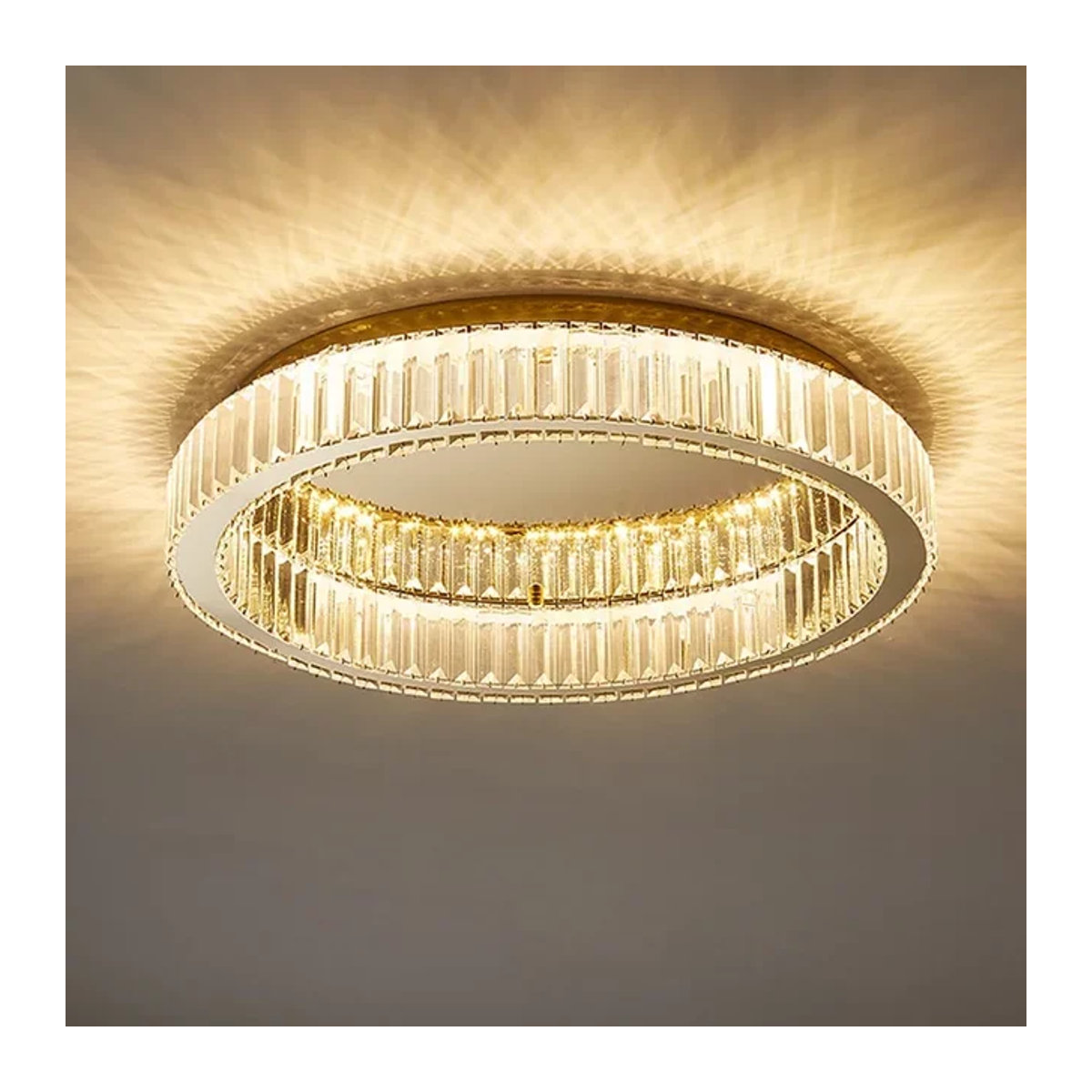 JIANKEXING Luxus Kristall LED Deckenleuchte im modernen italienischen Design als runder Kronleuchter für Wohnzimmer und Schlafzimmer - Bild 1