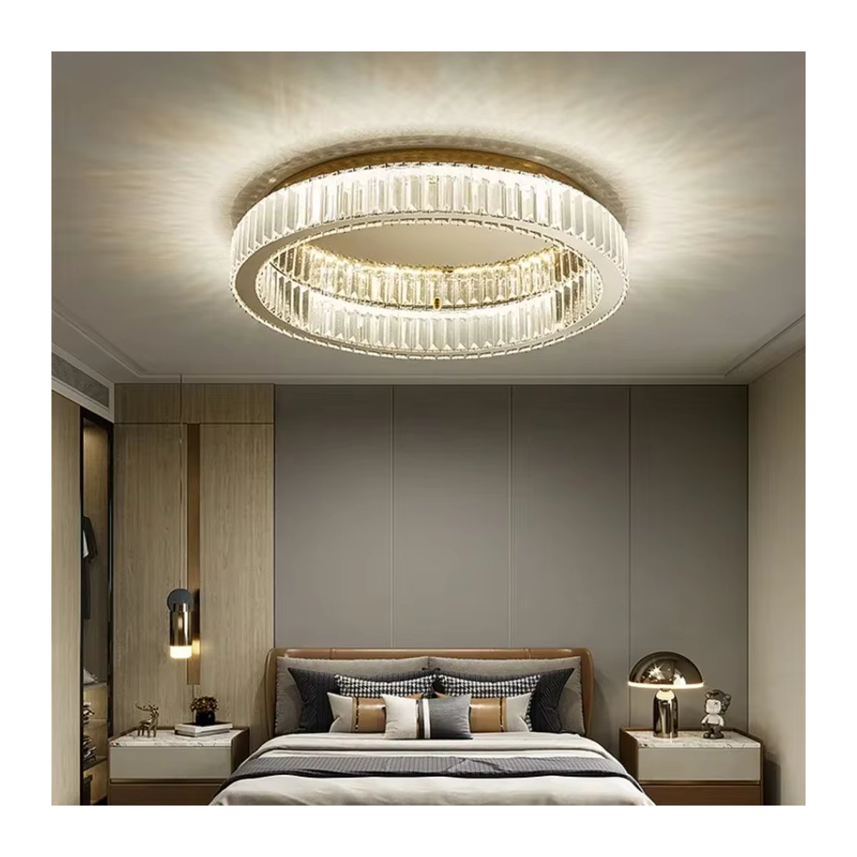 JIANKEXING Luxus Kristall LED Deckenleuchte im modernen italienischen Design als runder Kronleuchter für Wohnzimmer und Schlafzimmer - Bild 5
