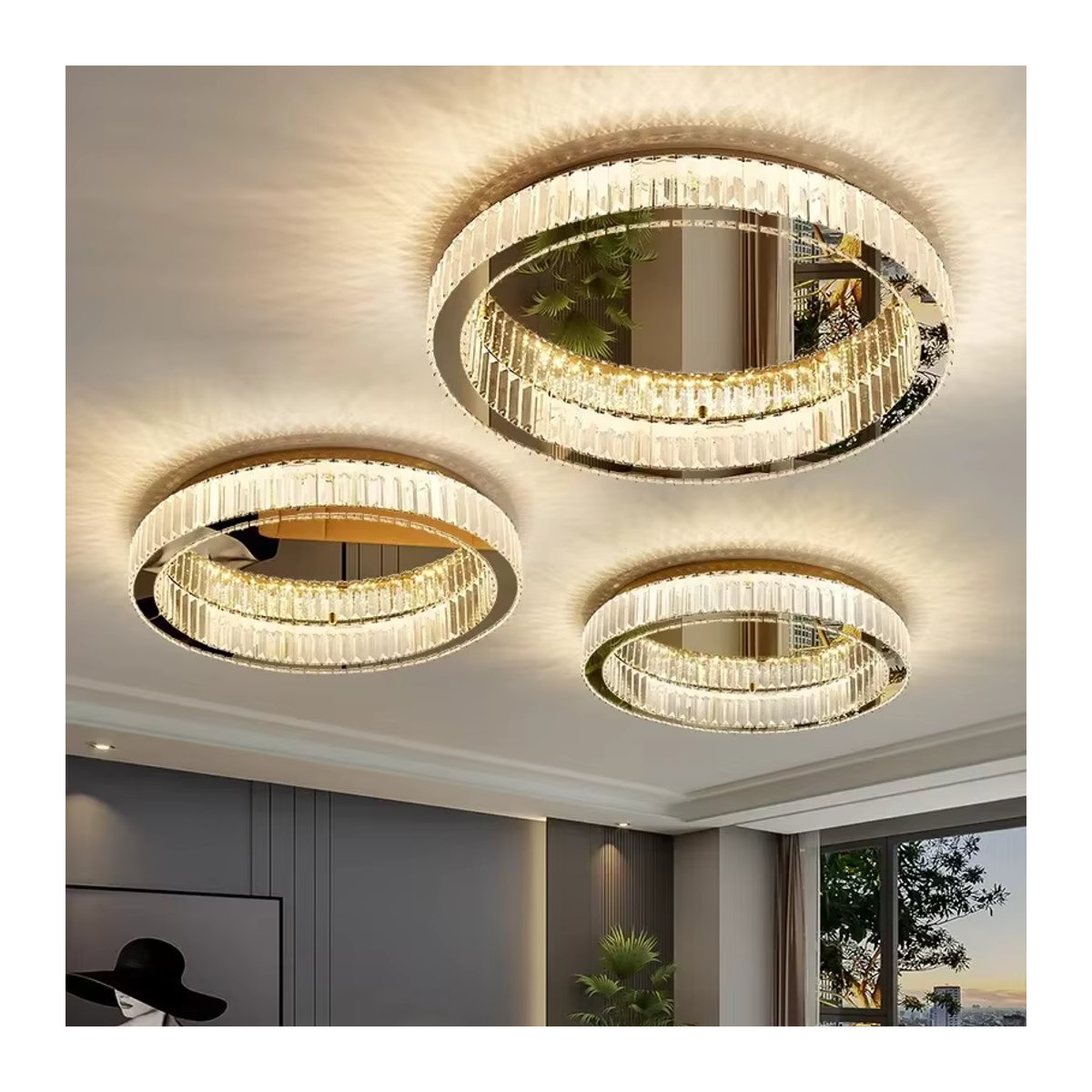 JIANKEXING Luxus Kristall LED Deckenleuchte im modernen italienischen Design als runder Kronleuchter für Wohnzimmer und Schlafzimmer - Bild 6