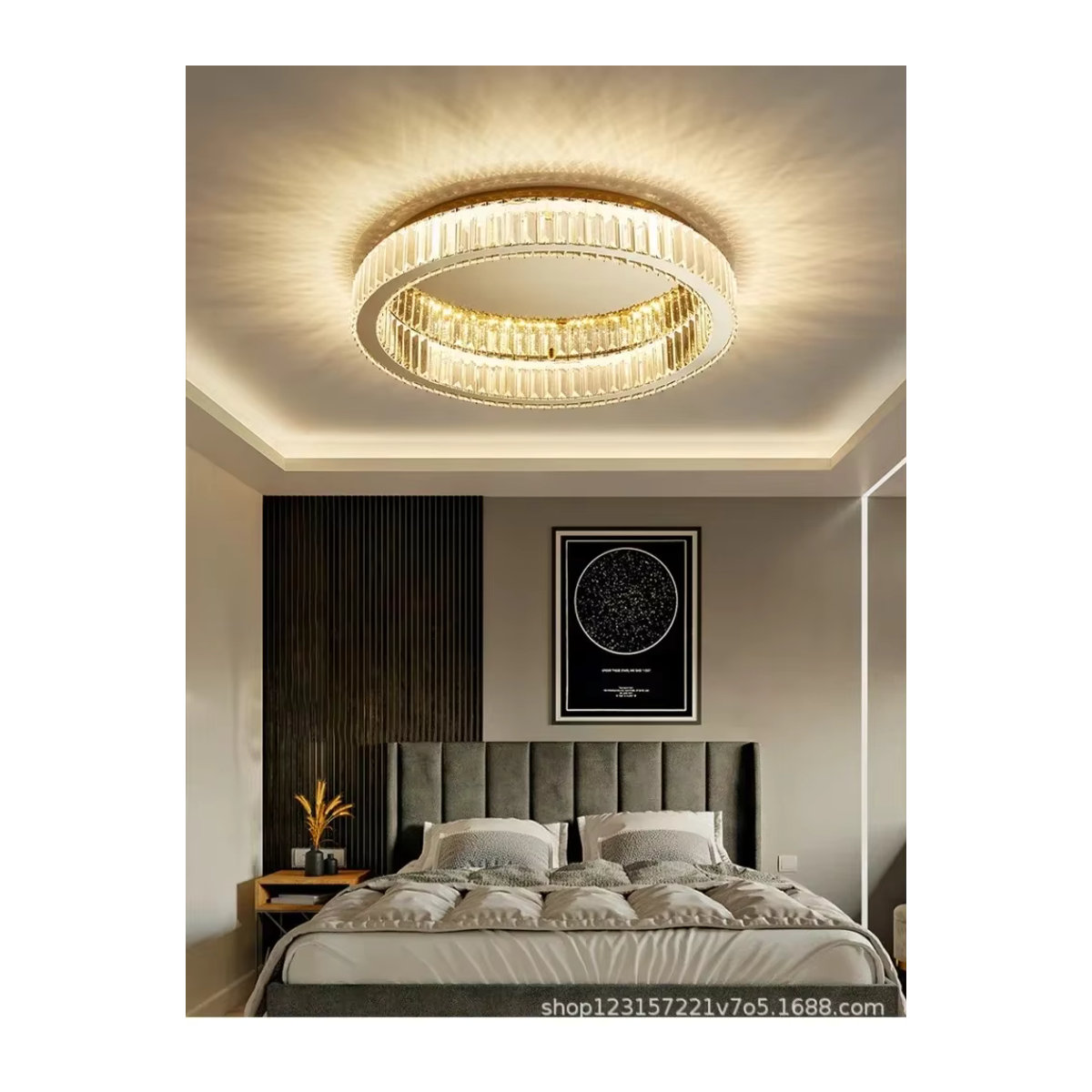 JIANKEXING Luxus Kristall LED Deckenleuchte im modernen italienischen Design als runder Kronleuchter für Wohnzimmer und Schlafzimmer - Bild 7