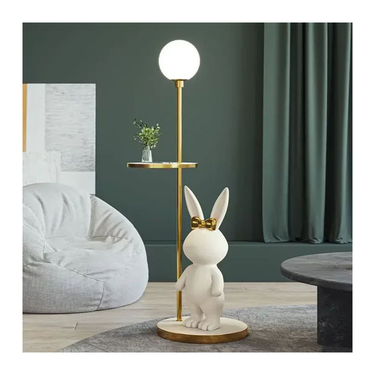 JIANKEXING Moderne Kaninchen LED Tischlampe in Weiß aus Kunststoff für Wohnzimmer und Kinderzimmer - Bild 1