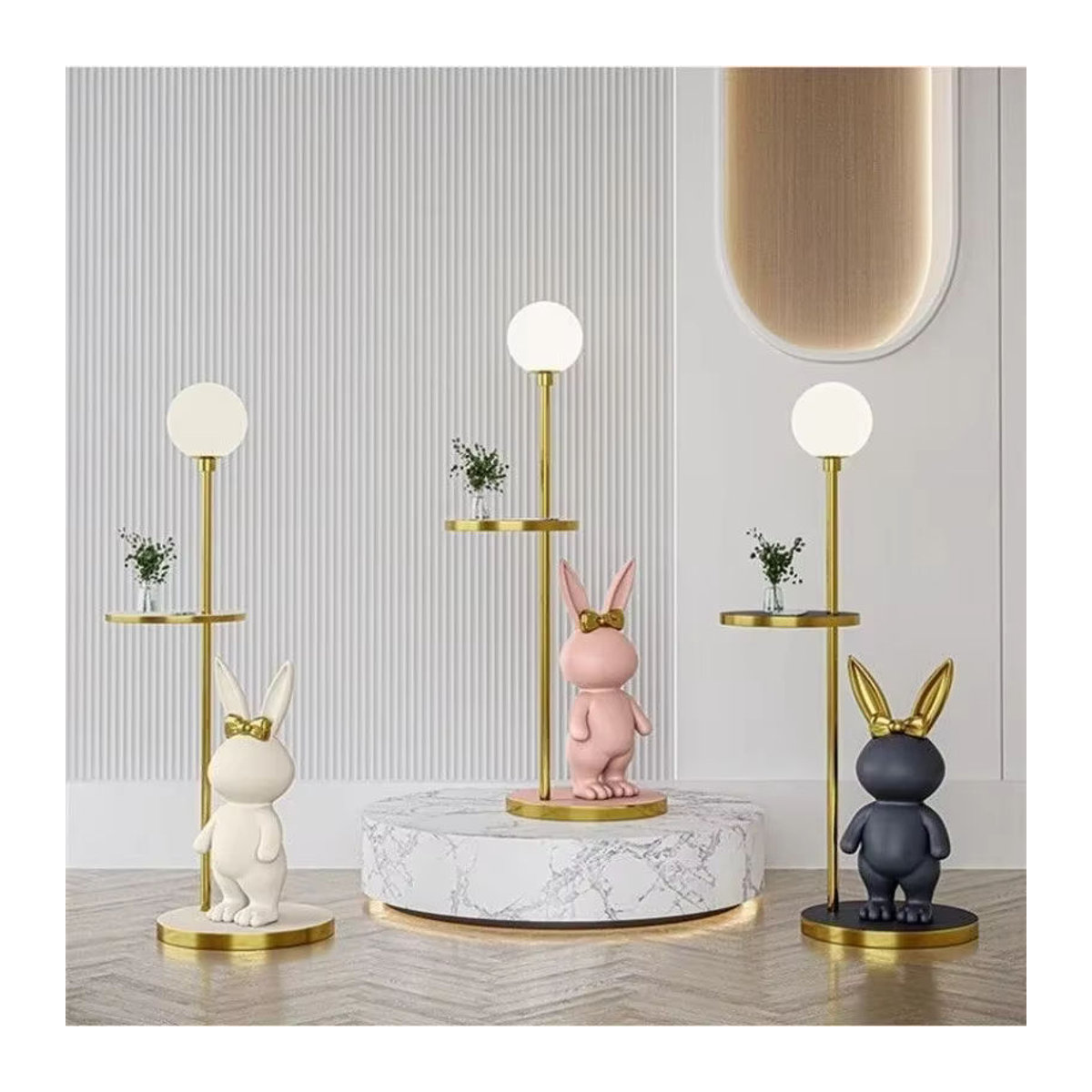 JIANKEXING Moderne Kaninchen LED Tischlampe in Weiß aus Kunststoff für Wohnzimmer und Kinderzimmer - Bild 2