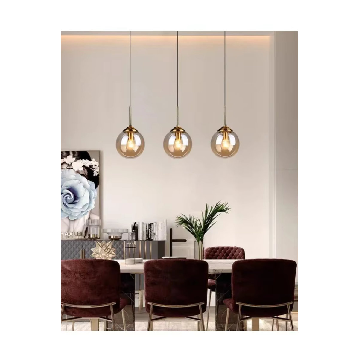 JIANKEXING Moderne LED-Pendelleuchte aus Glas im italienischen Designer-Stil für Küche und Wohnzimmer - Bild 5