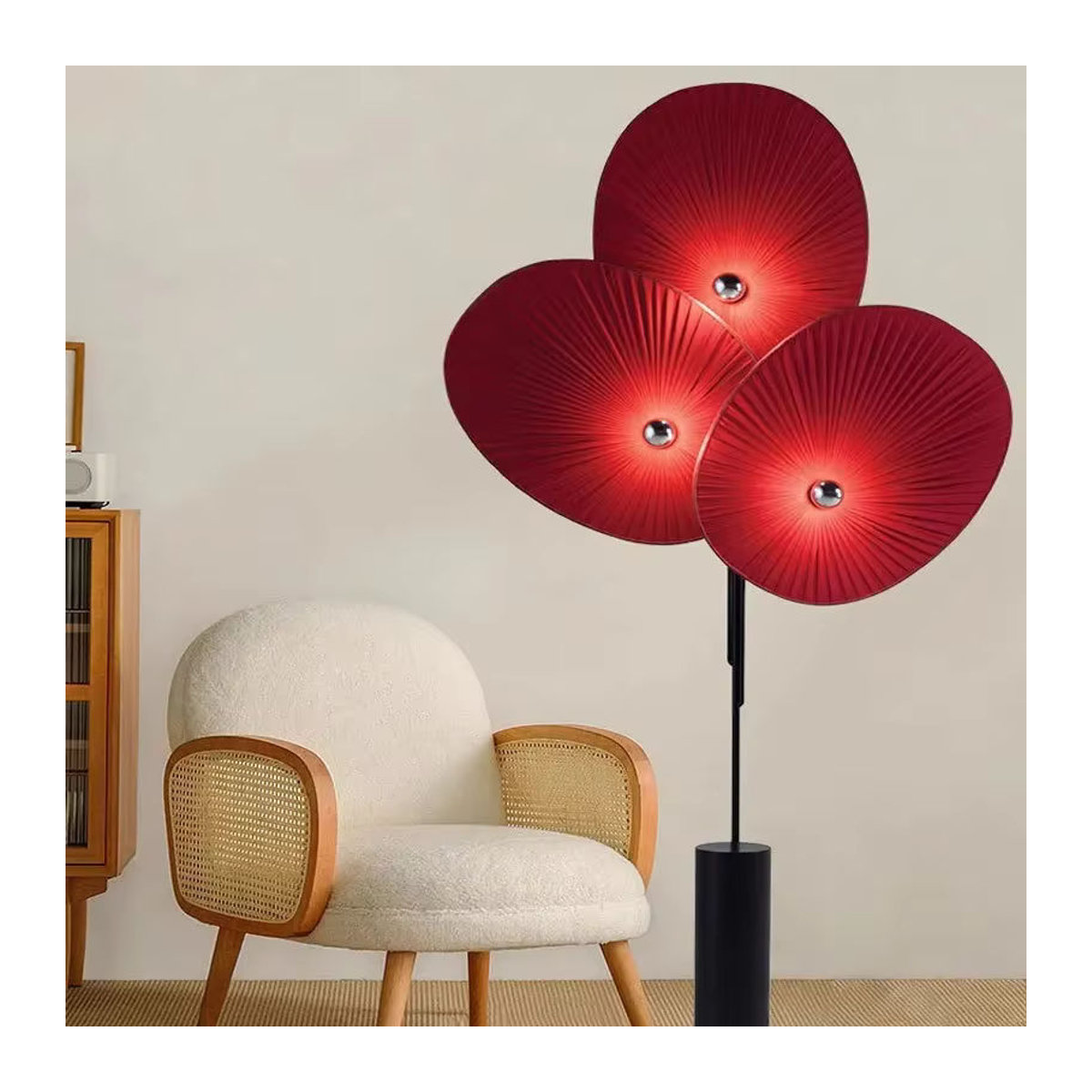 JIANKEXING Moderne LED-Stehlampe in Bunt und Rot mit Blumen-Design für Wohnzimmer und Schlafzimmer - Bild 1