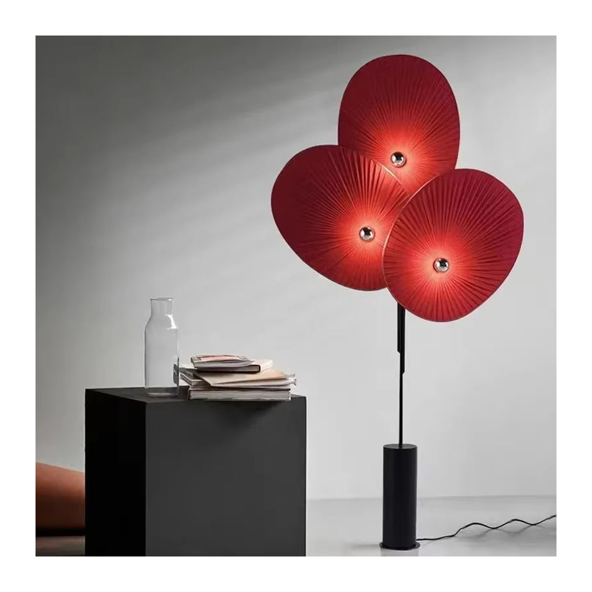 JIANKEXING Moderne LED-Stehlampe in Bunt und Rot mit Blumen-Design für Wohnzimmer und Schlafzimmer - Bild 2