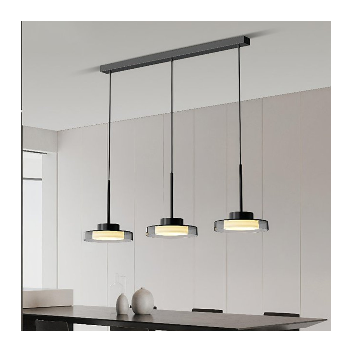 JIANKEXING Moderne Pendelleuchte aus Acryl mit LED in Schwarz - Bild 1