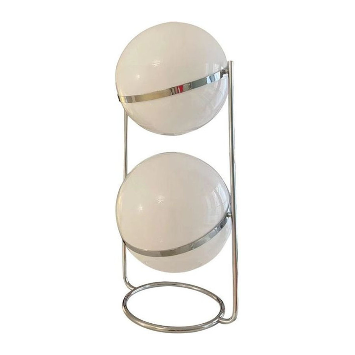 JIANKEXING Nordic Designer Acryl Ball Stehlampe Galvani in Chrom und Weiß mit LED-Leseleuchte für ein modernes Wohnzimmer - Bild 1
