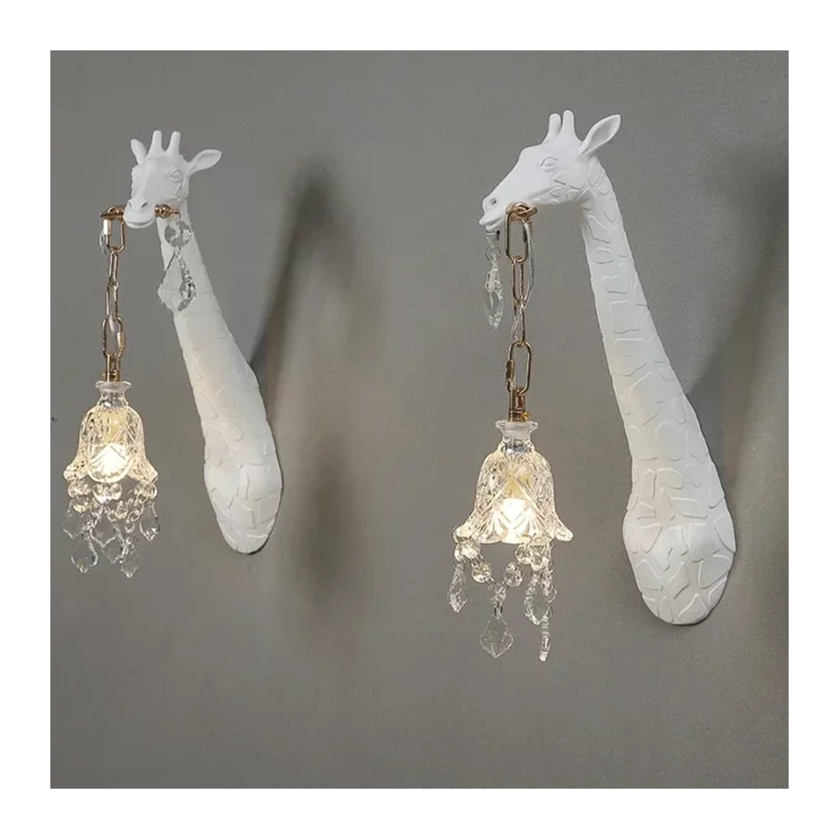 JIANKEXING Nordic Giraffe LED Wandleuchte aus Kunstharz in Weiß für Schlafzimmer und Wohnzimmer mit G9 Fassung - Bild 1