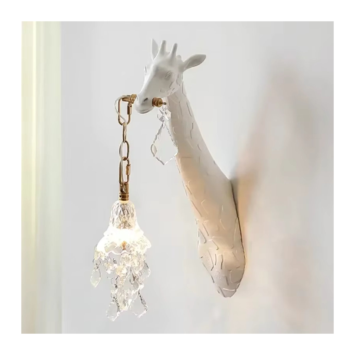 JIANKEXING Nordic Giraffe LED Wandleuchte aus Kunstharz in Weiß für Schlafzimmer und Wohnzimmer mit G9 Fassung - Bild 2