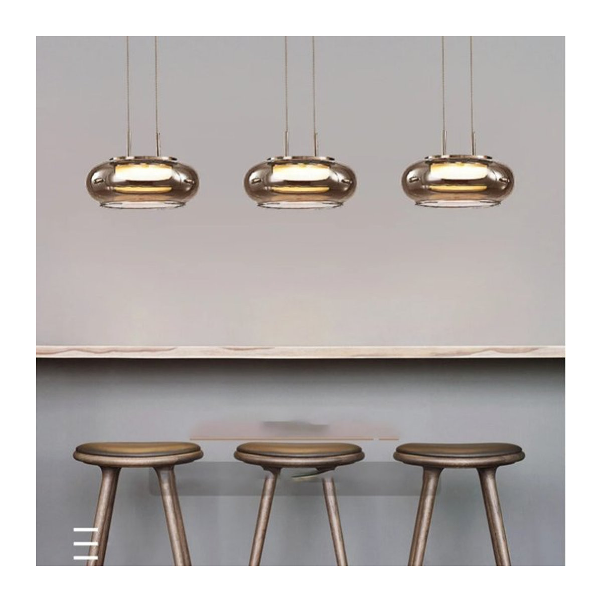 JIANKEXING Pendelleuchte aus Glas in Grau im modernen minimalistischen Design für Schlafzimmer, Wohnzimmer oder Restaurant - Bild 1