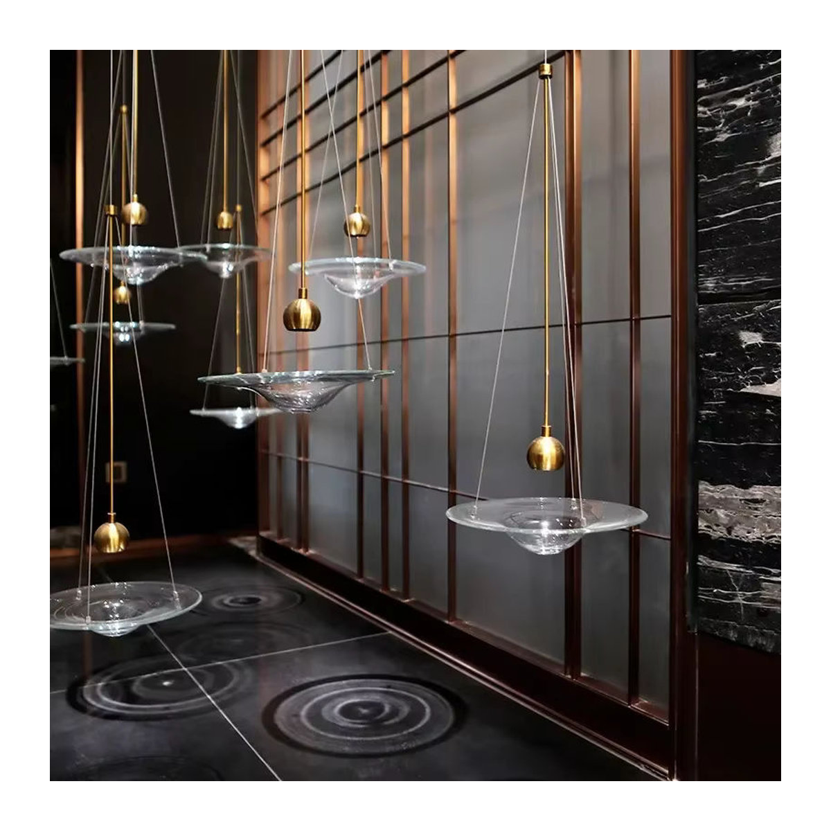 JIANKEXING Pendelleuchte aus transparentem Glas im skandinavischen Design für Wohnzimmer und Schlafzimmer - Bild 1