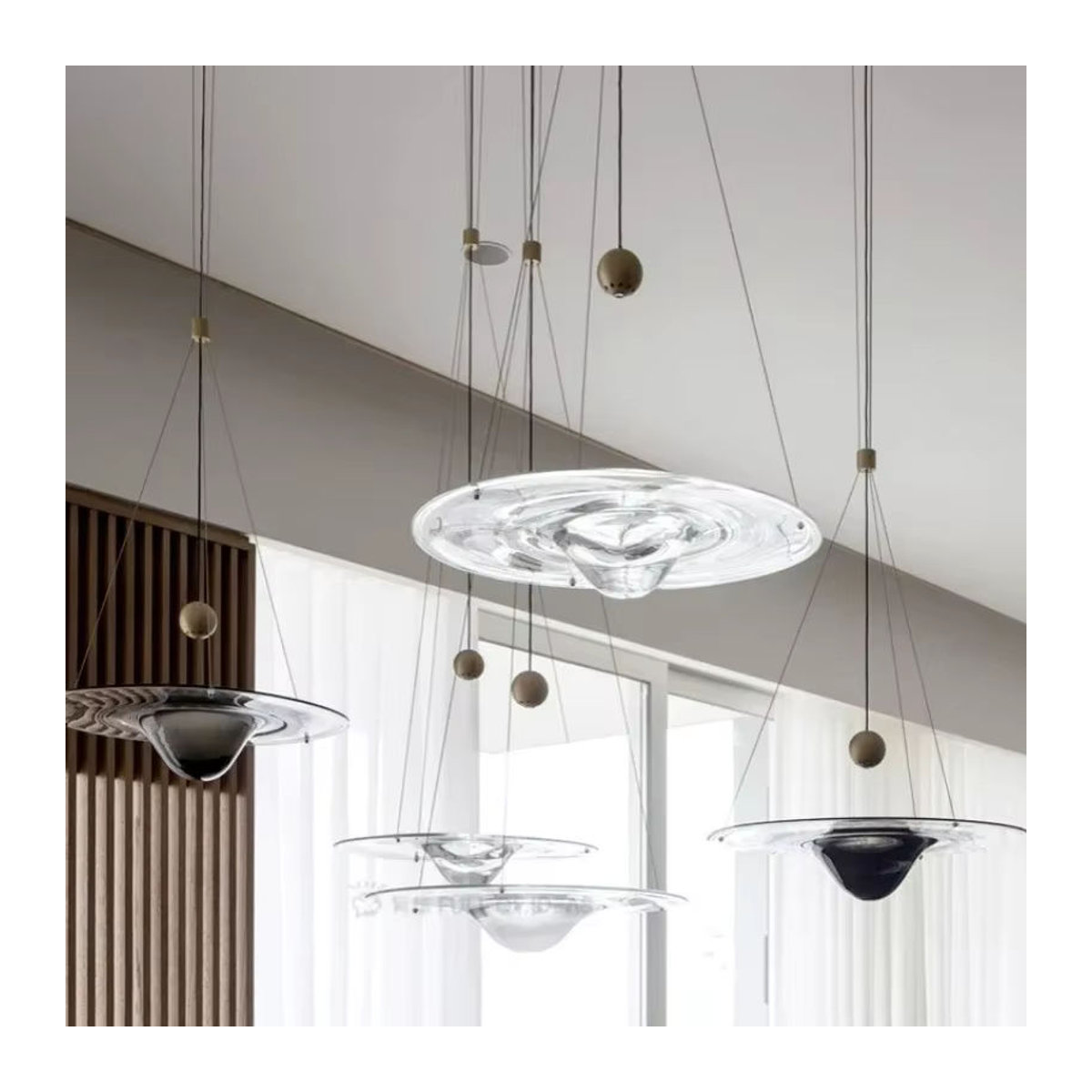 JIANKEXING Pendelleuchte aus transparentem Glas im skandinavischen Design für Wohnzimmer und Schlafzimmer - Bild 3