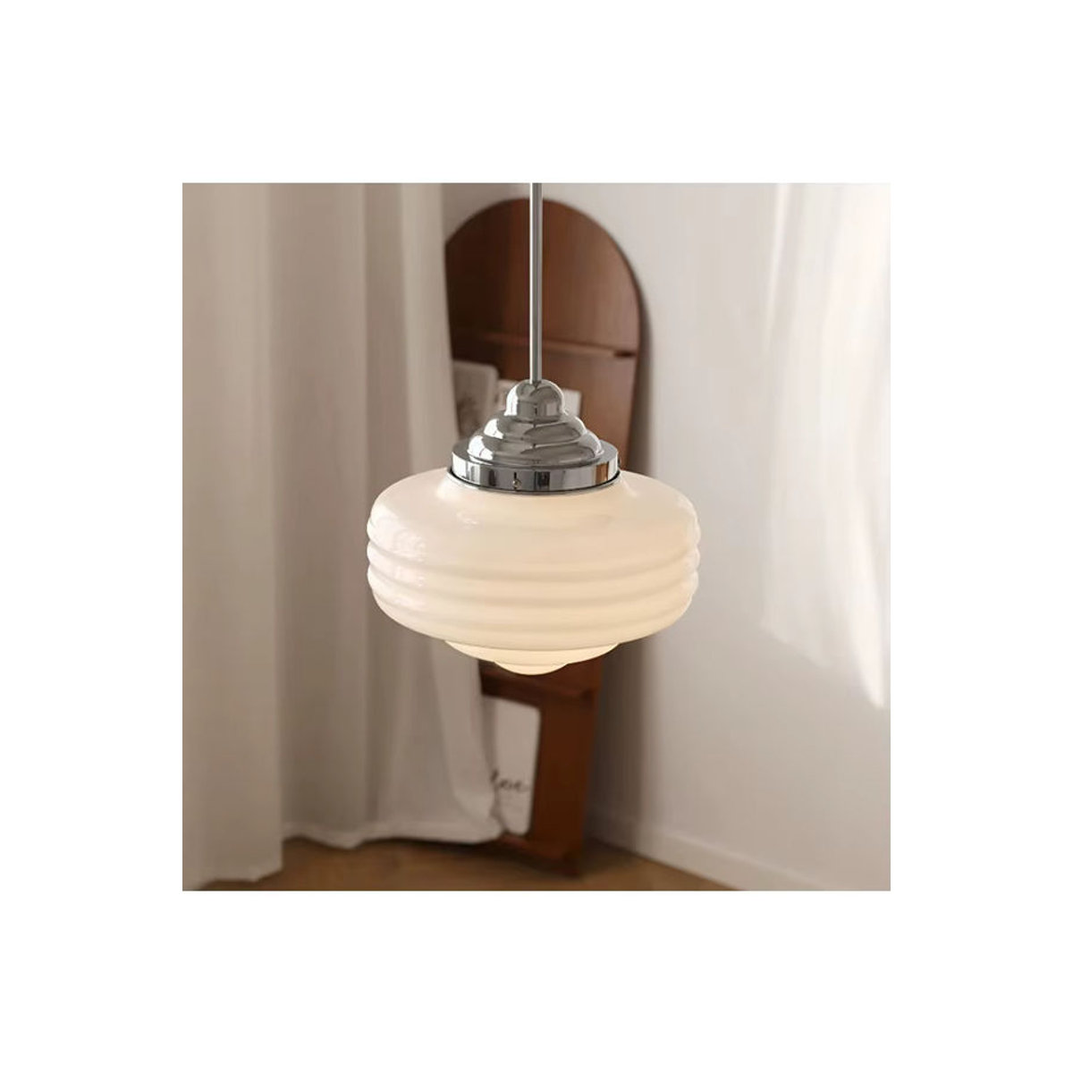 JIANKEXING Pendelleuchte im Nordic Modern Stil aus Metall und Glas in Weiß mit einstellbarer Länge für Esszimmer, Bar oder Schlafzimmer - Bild 4