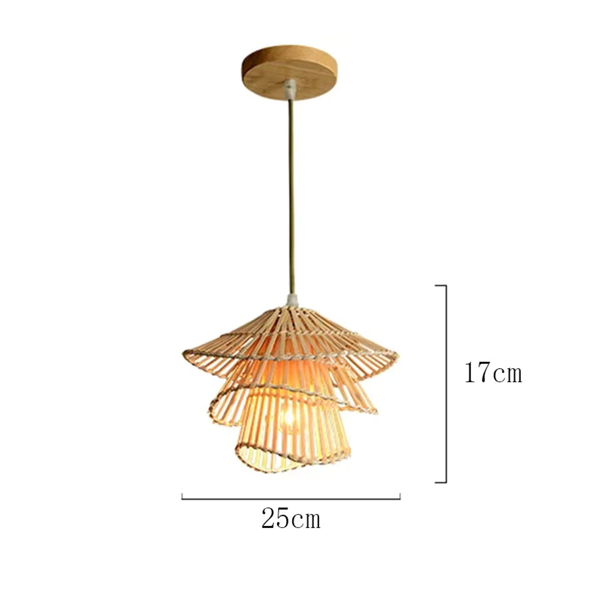 JIANKEXING Rattan-Kronleuchter aus Bambus in Braun, moderner Bohemian Pendelleuchte für Wohnzimmer und Restaurant - Bild 4