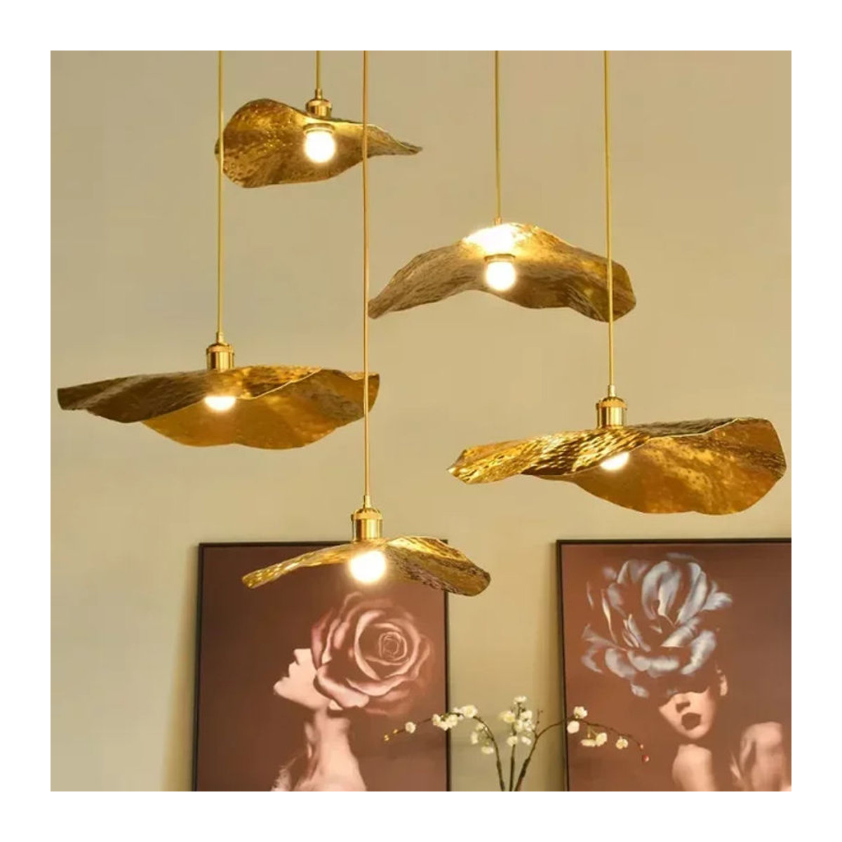 JIANKEXING Retro Kronleuchter im Lotusblatt-Design aus Metall für Zen-Teezimmer und Küchen - Bild 1