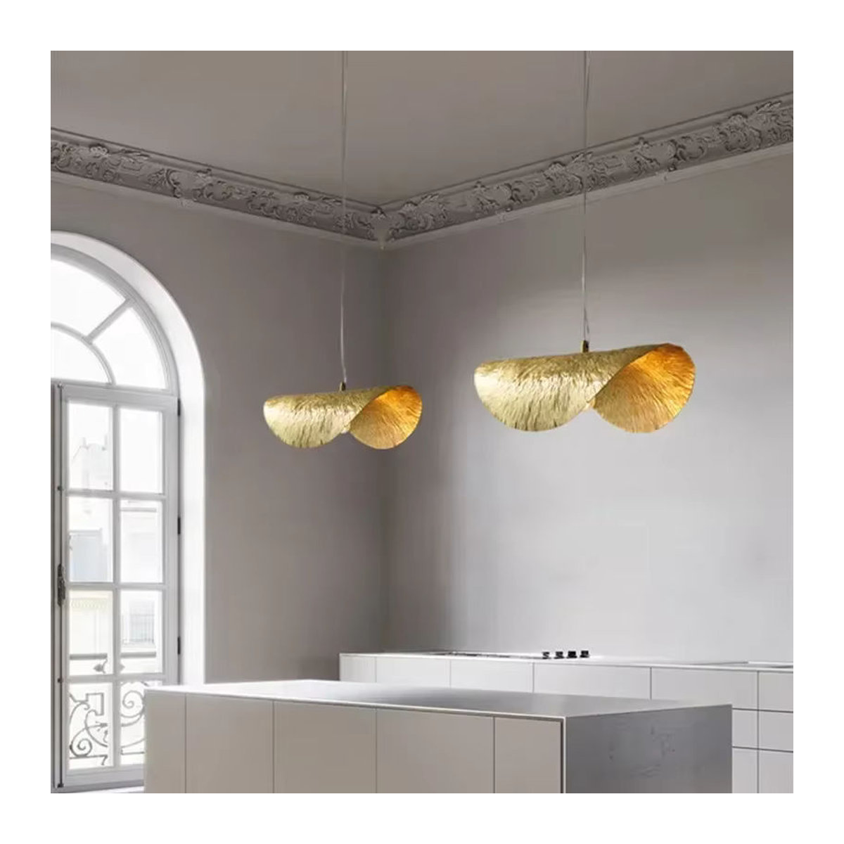 JIANKEXING Retro Kronleuchter im Lotusblatt-Design aus Metall für Zen-Teezimmer und Küchen - Bild 2