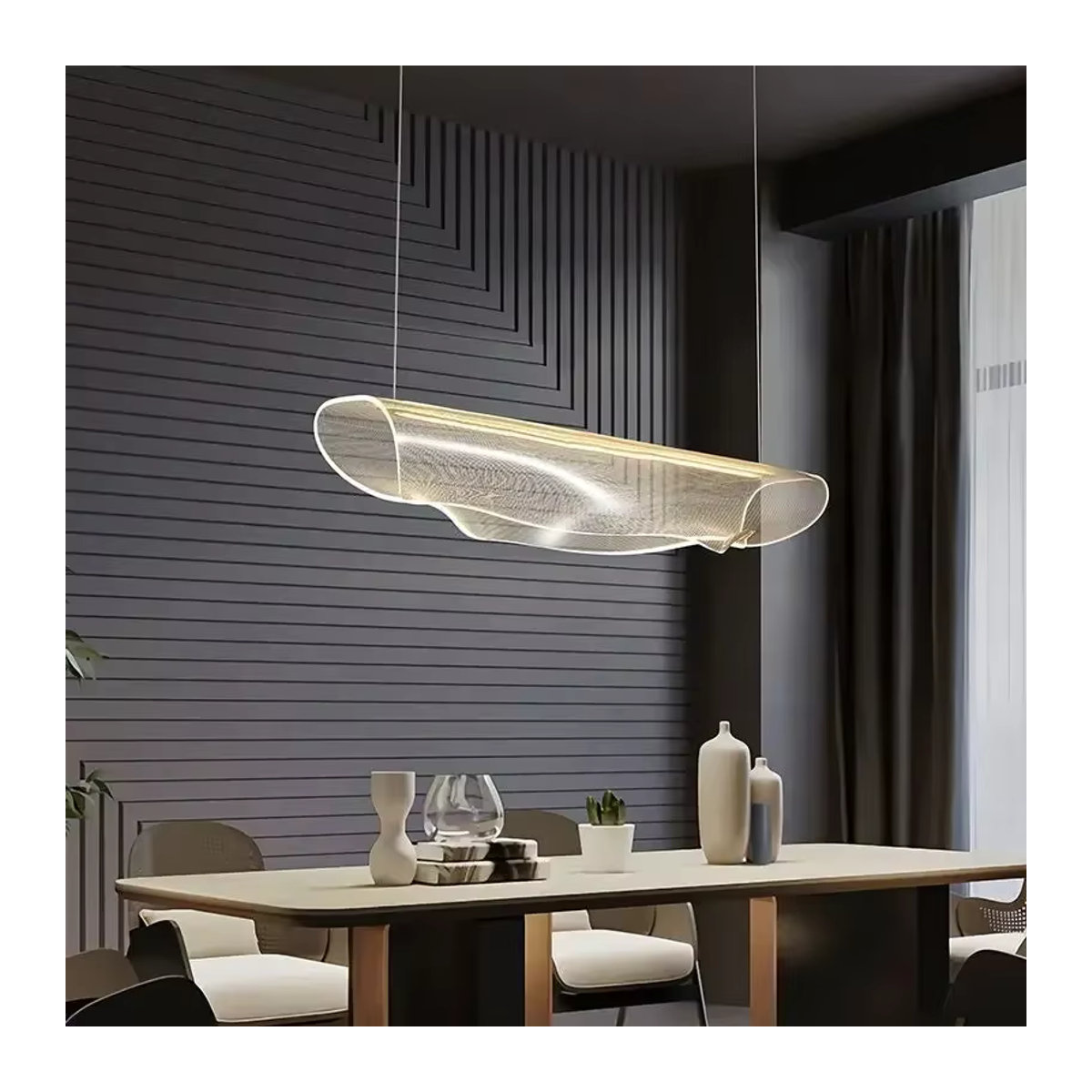 JIANKEXING Skandinavische Designer Pendelleuchte in Weiß, minimalistischer Kronleuchter für Esszimmer und Restaurant - Bild 4