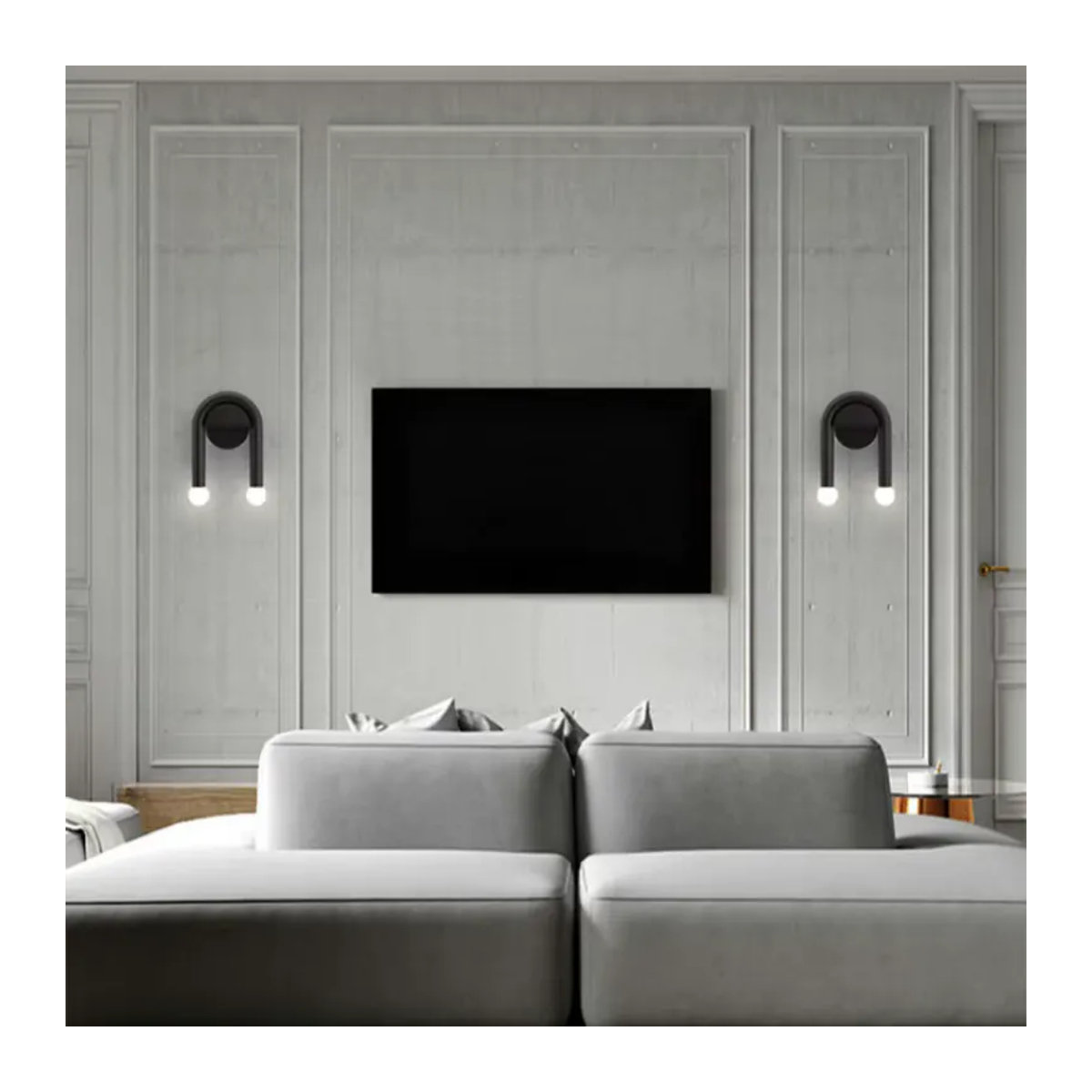 JIANKEXING Skandinavische LED-Wandleuchte in U-Form, minimalistisches Design in Schwarz und Bunt für Wohnzimmer, Schlafzimmer und Flur - Bild 3
