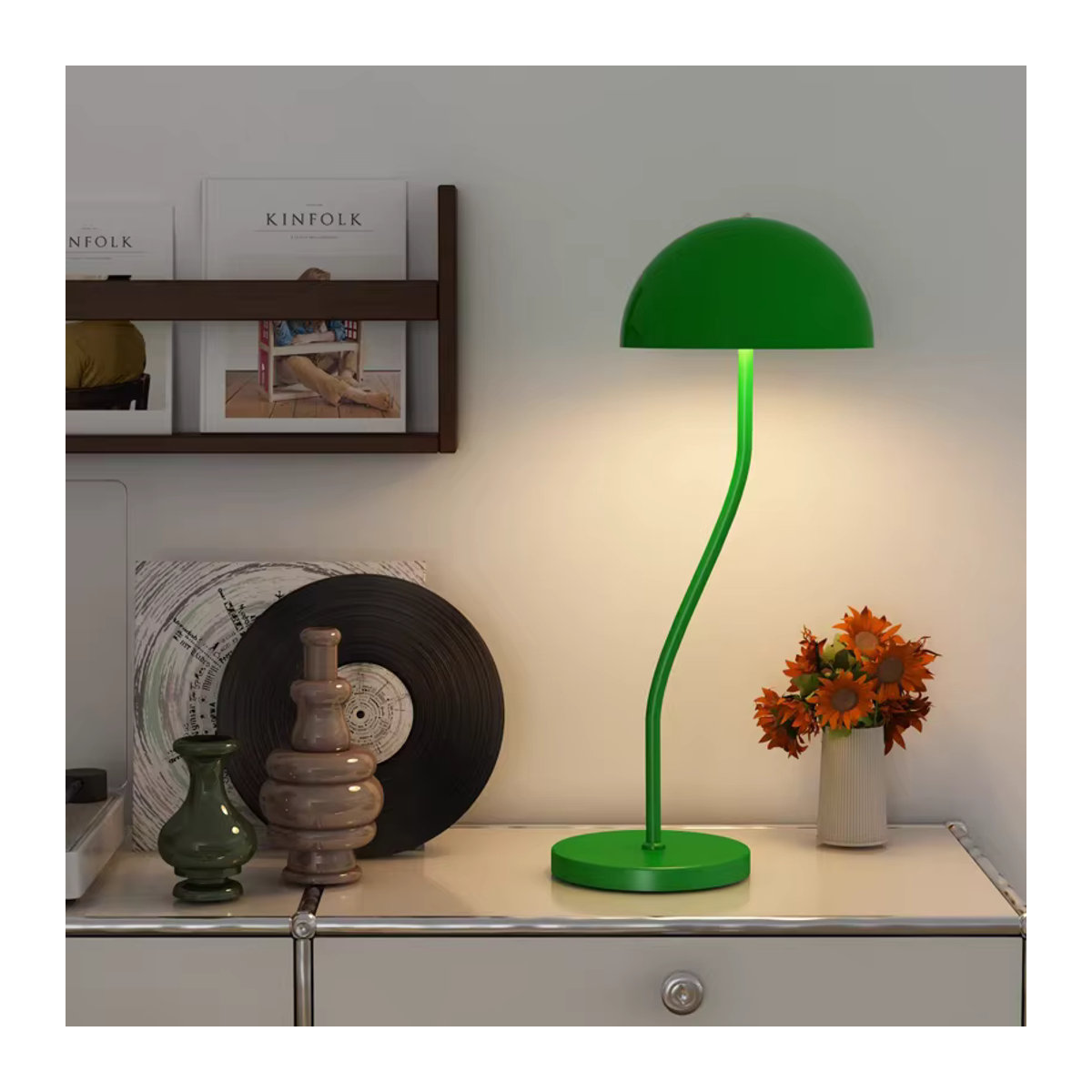 JIANKEXING Stehleuchte Jade Grüner Pilz Modern mit warmweißem Licht für Wohnzimmer und Schlafzimmer - Bild 3