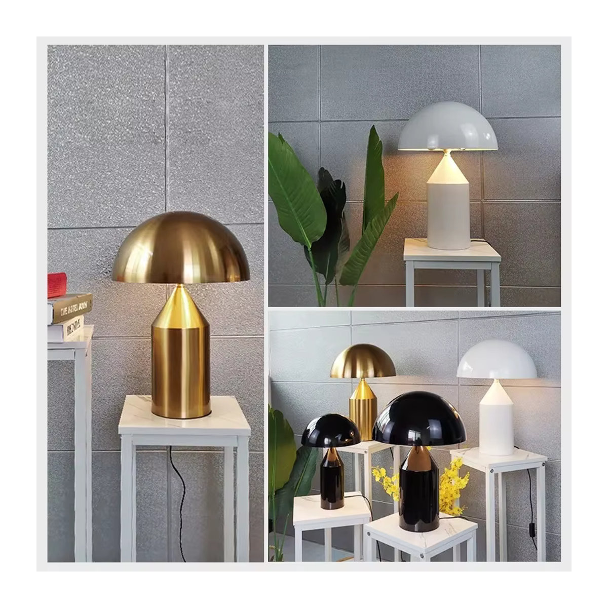 JIANKEXING Tischlampe im skandinavischen Design aus Metall mit buntem Pilz-Motiv für Wohnzimmer und Schlafzimmer - Bild 2