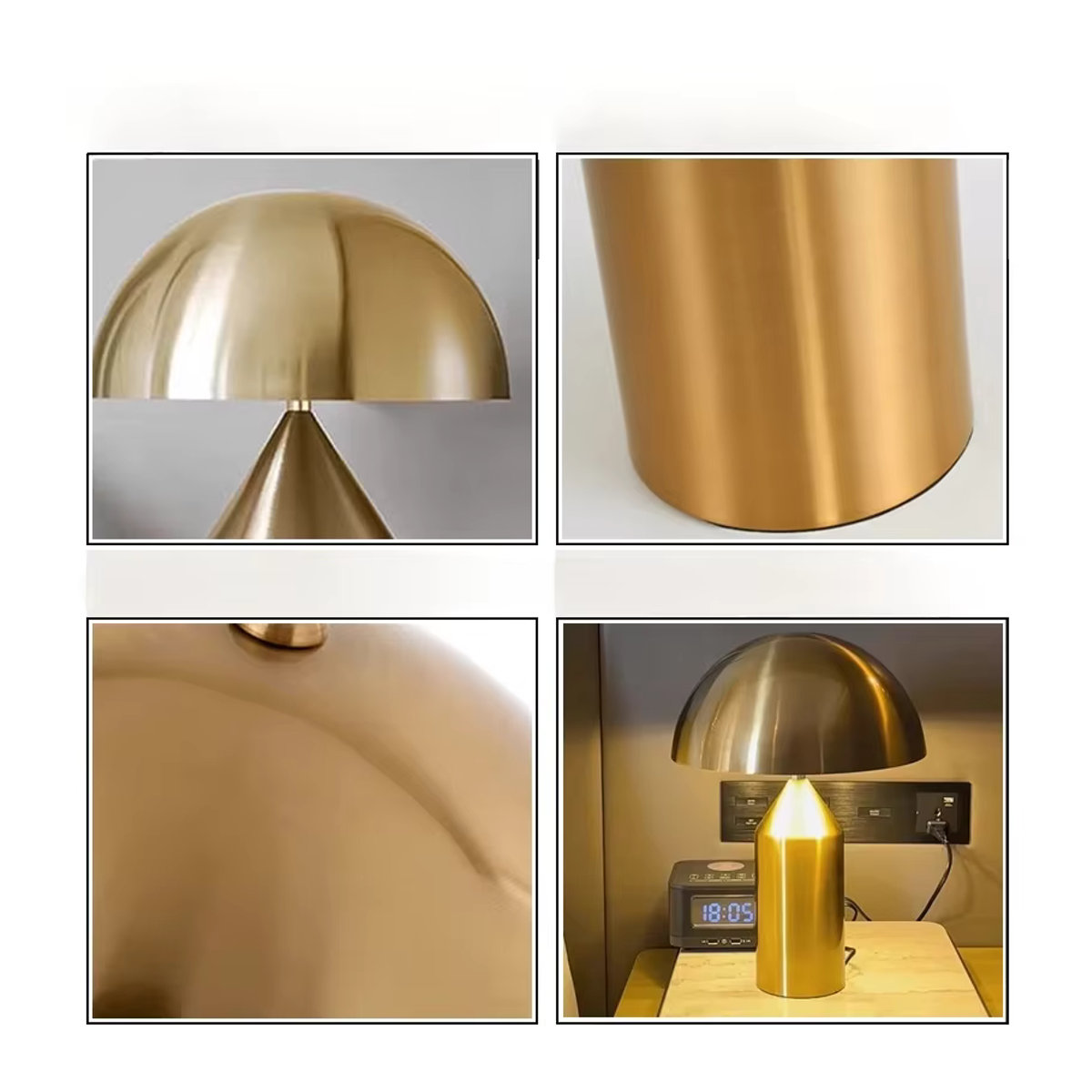 JIANKEXING Tischlampe im skandinavischen Design aus Metall mit buntem Pilz-Motiv für Wohnzimmer und Schlafzimmer - Bild 3