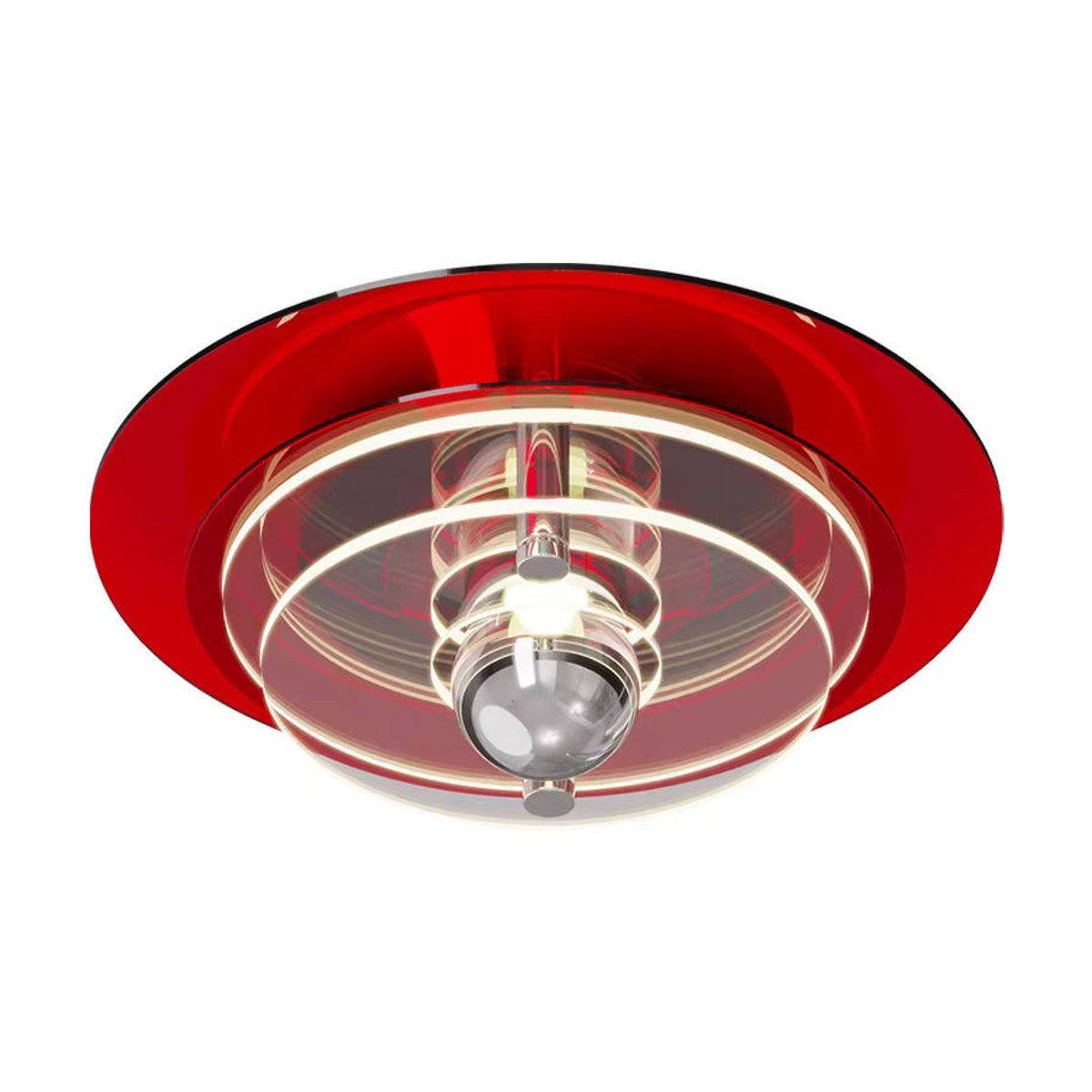 JIANKEXING Wandlampe im Nordic Minimalismus Design als UFO Raumdekoration für Wohnzimmer und Schlafzimmer in Rot - Bild 3