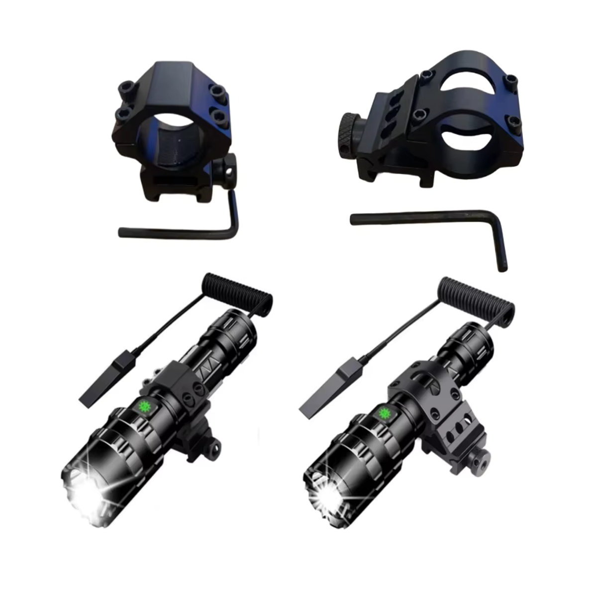 JIASHUAIXIN LED Taktische Jagdtaschenlampe L2 mit Gun Mount und USB-Ladefunktion, Wasserdichtes Aluminium-Gehäuse - Bild 4