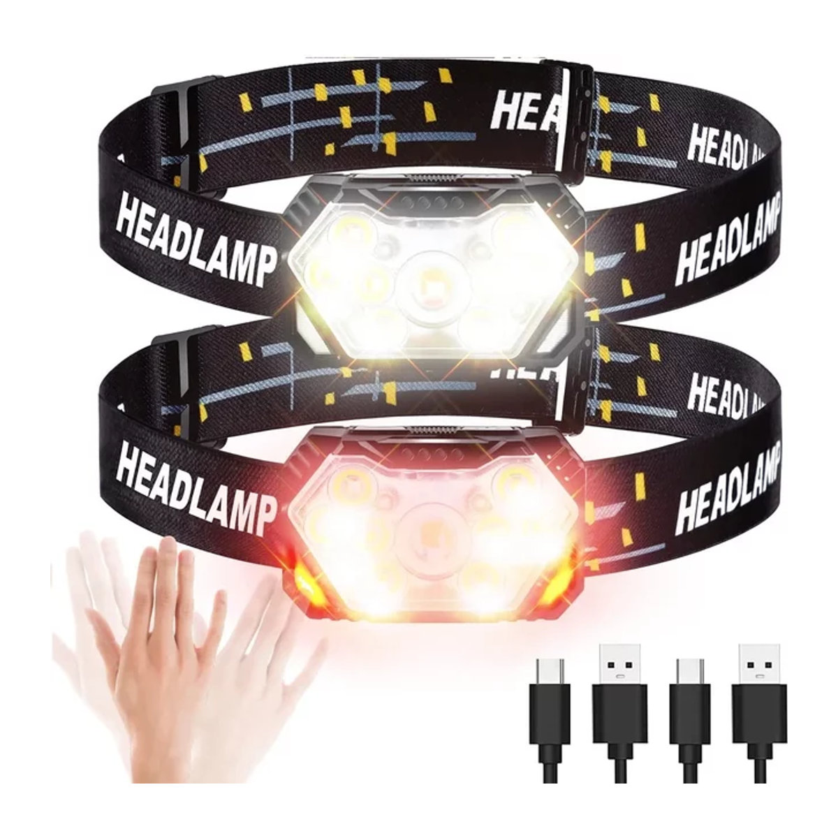 JIASHUAIXIN USB aufladbare LED Scheinwerfer mit Bewegungssensor für Camping und Outdoor - Bild 1