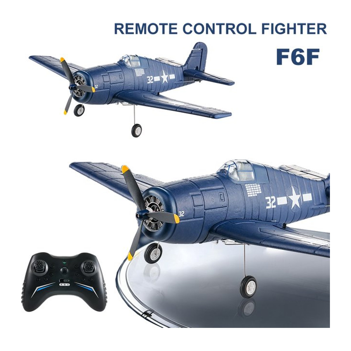 JIKEFUN F6F Hellcat RC Kampfflugzeug FX9503 ferngesteuerter Jet aus EPP-Schaum mit 2,4G Fernsteuerung für Erwachsene - Bild 1