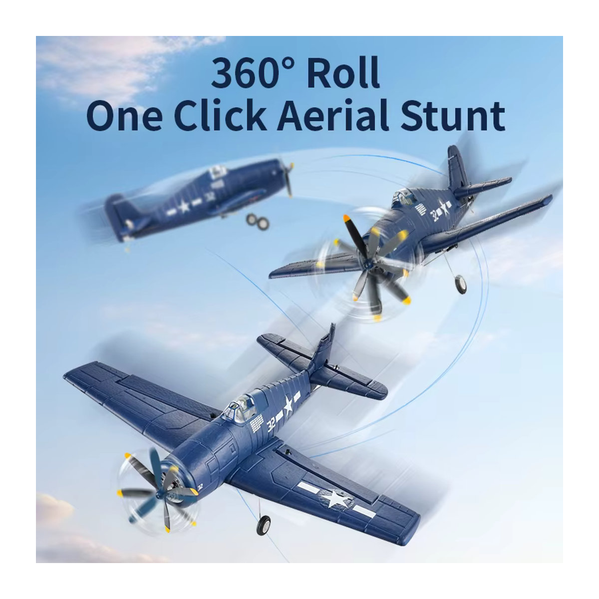 JIKEFUN F6F Hellcat RC Kampfflugzeug FX9503 ferngesteuerter Jet aus EPP-Schaum mit 2,4G Fernsteuerung für Erwachsene - Bild 2