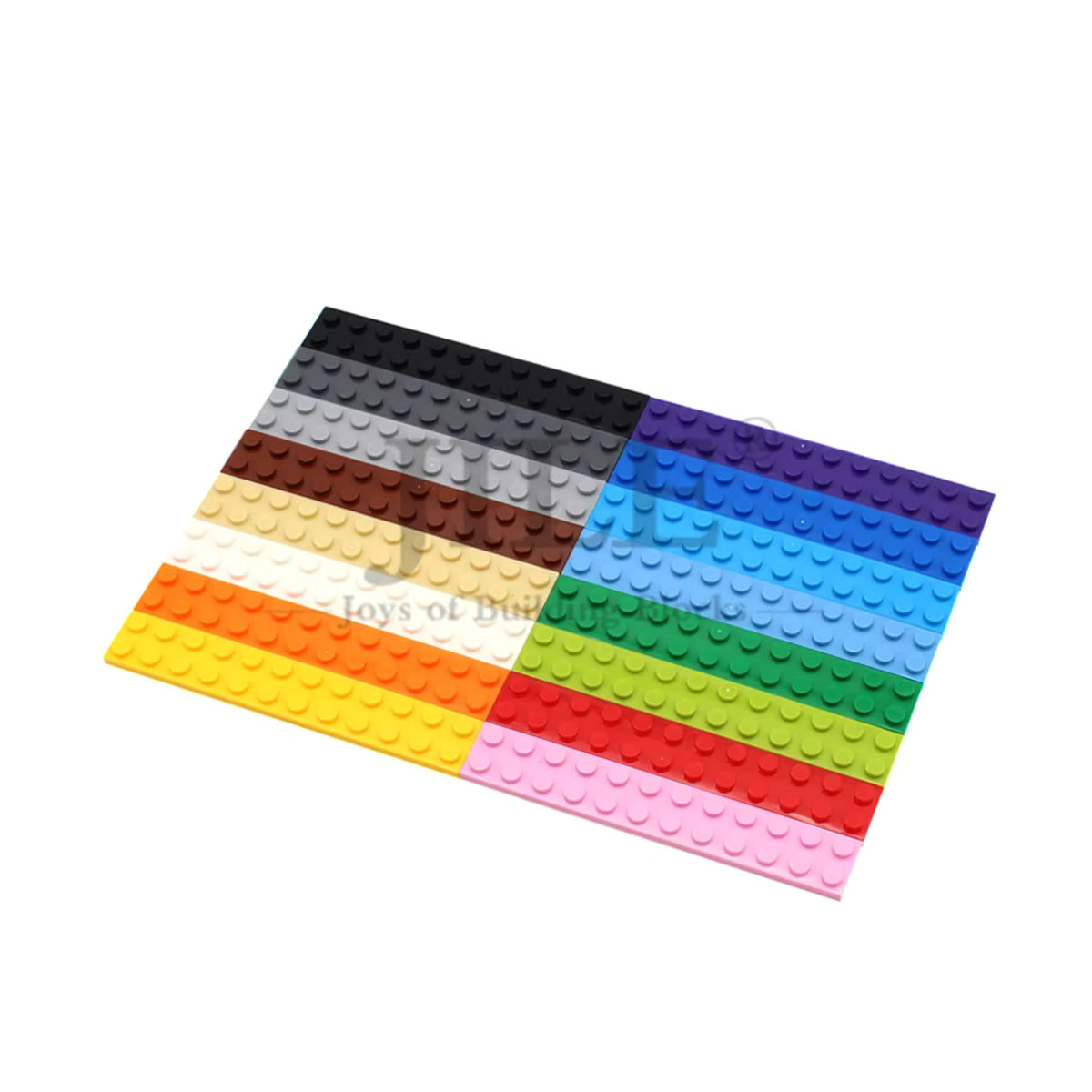 Jile Moc Ziegel 2445 Platte 2x12 Bausteine Set, 10 Stück, Bunt und Schwarz, DIY Bauen Kompatibel Montage Spielzeug - Bild 1